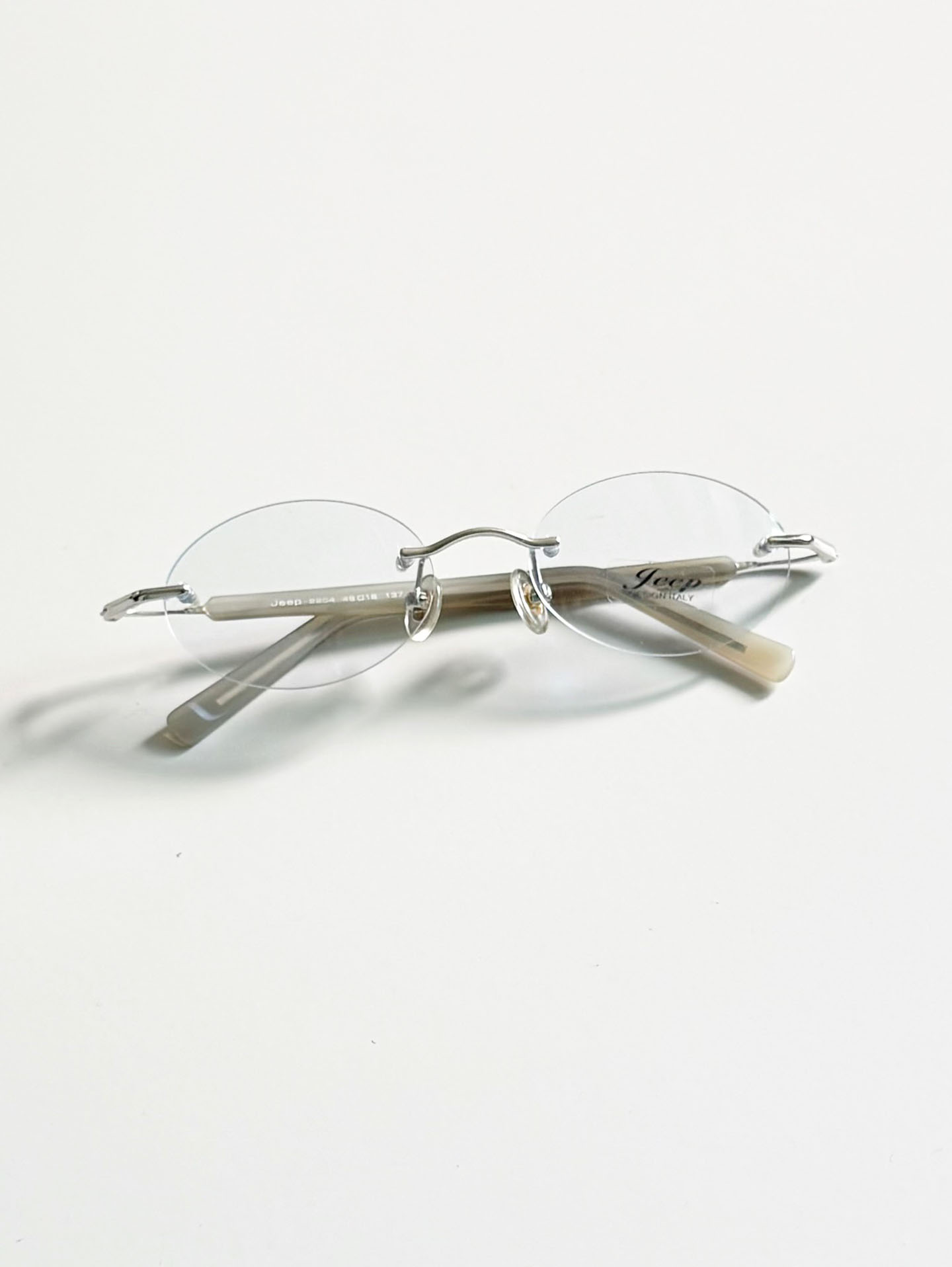 JEEP Rimless Oval Silver Metal Glasses