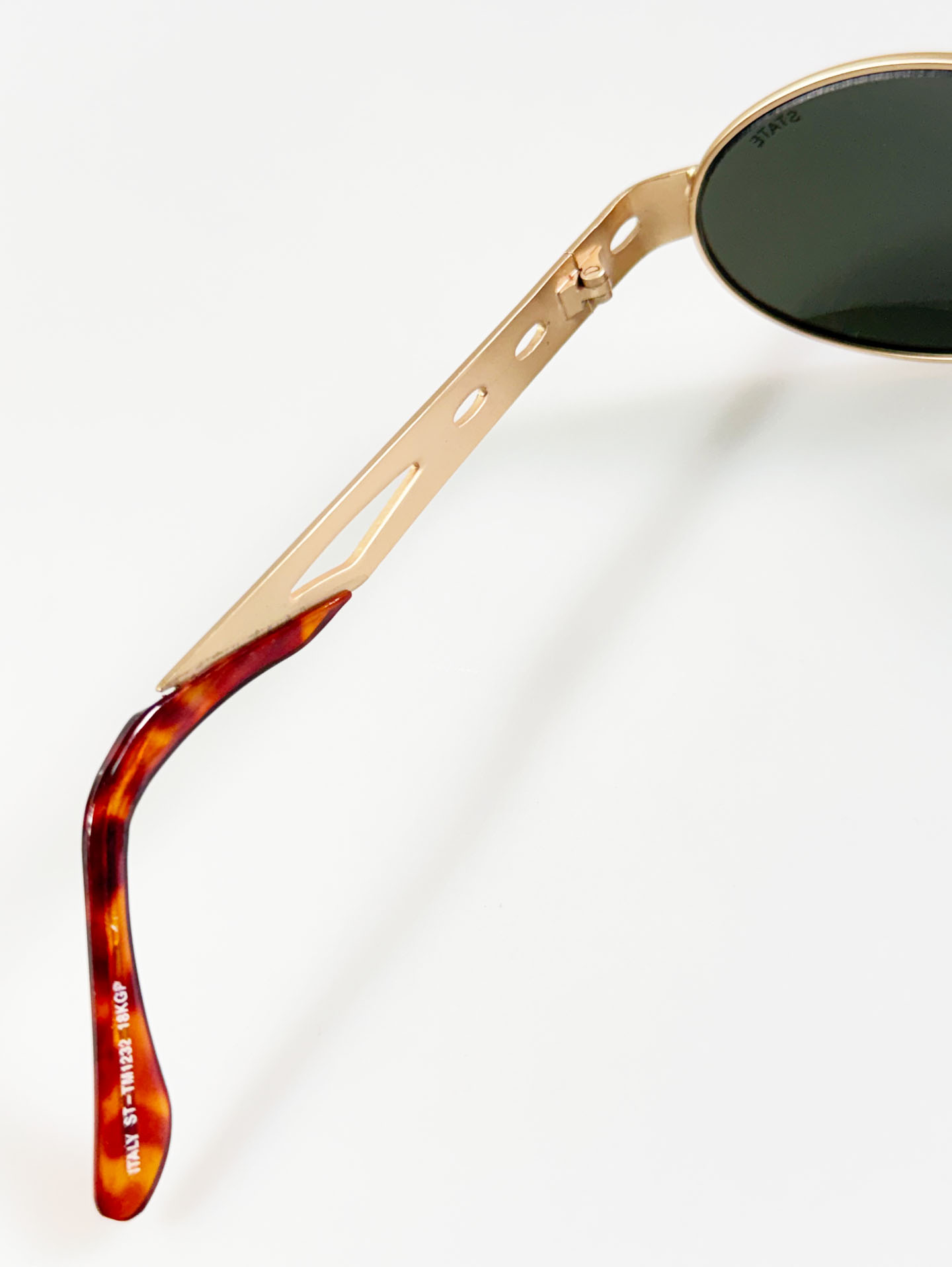 STATE Gold Slim Oval Metal Sunglasses