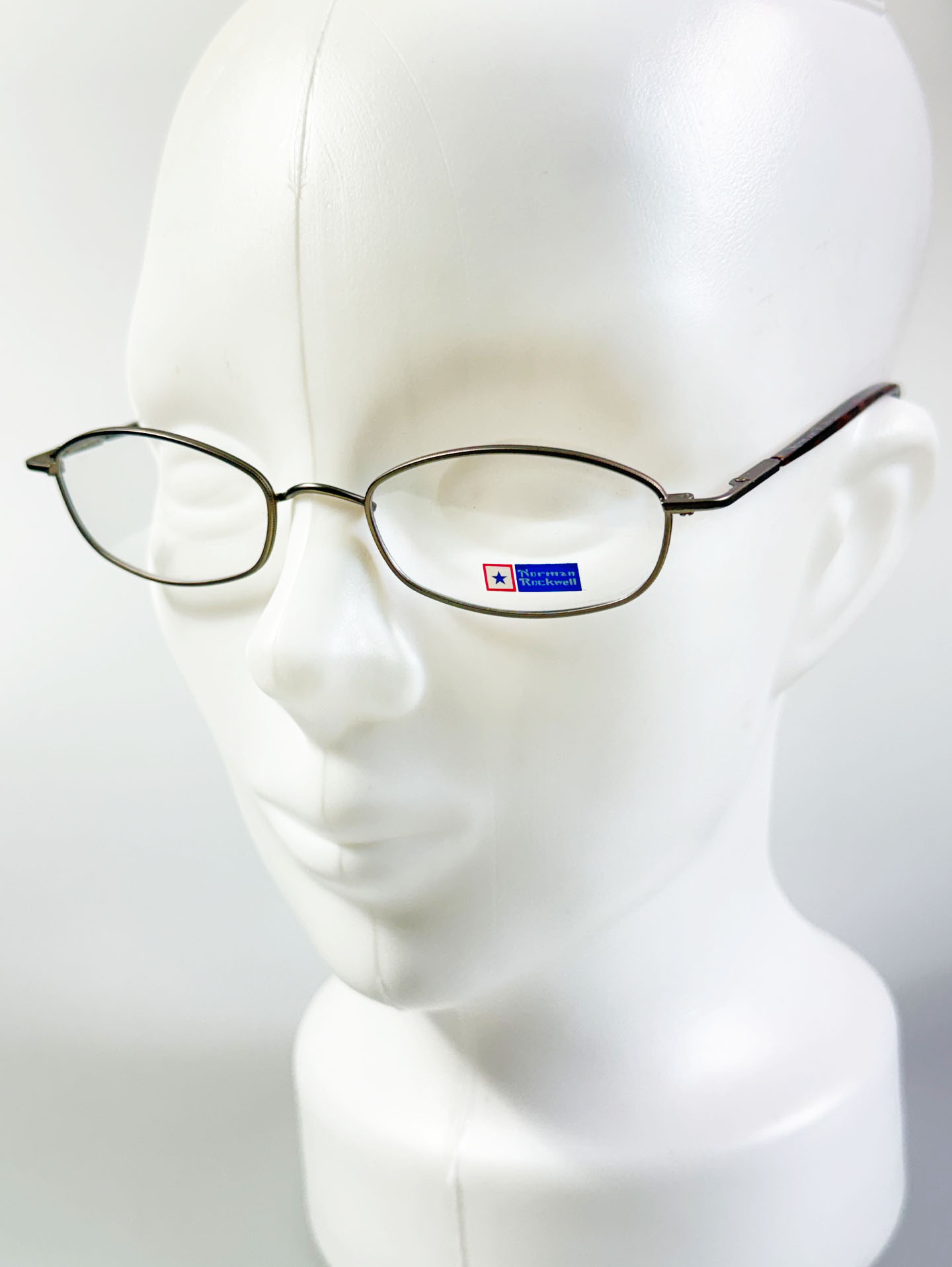 90’s Norman Rockwell Dark Silver Slim Oval Metal Glasses
