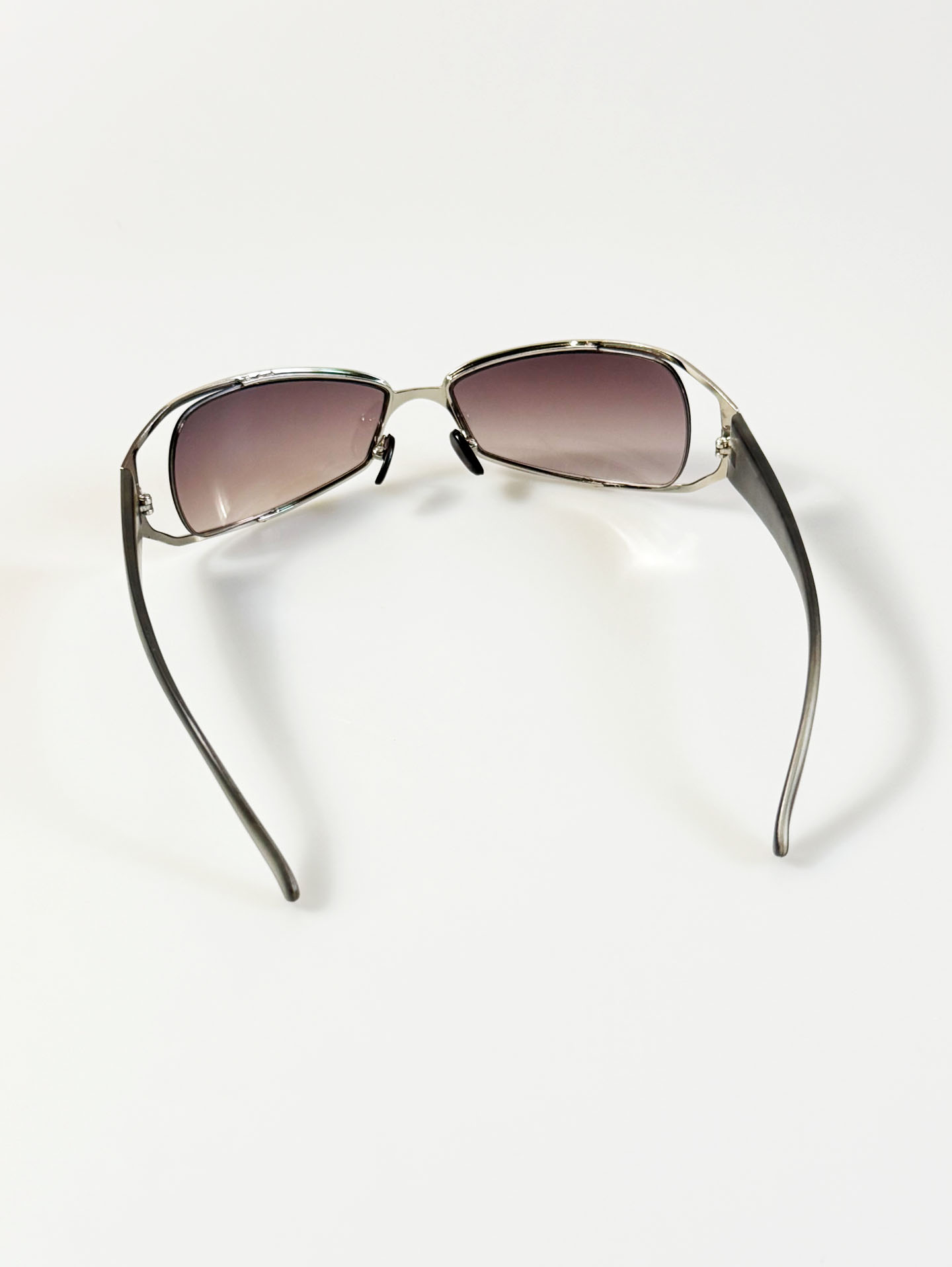 Silver Metal Wrap Wide Square Sunglasses