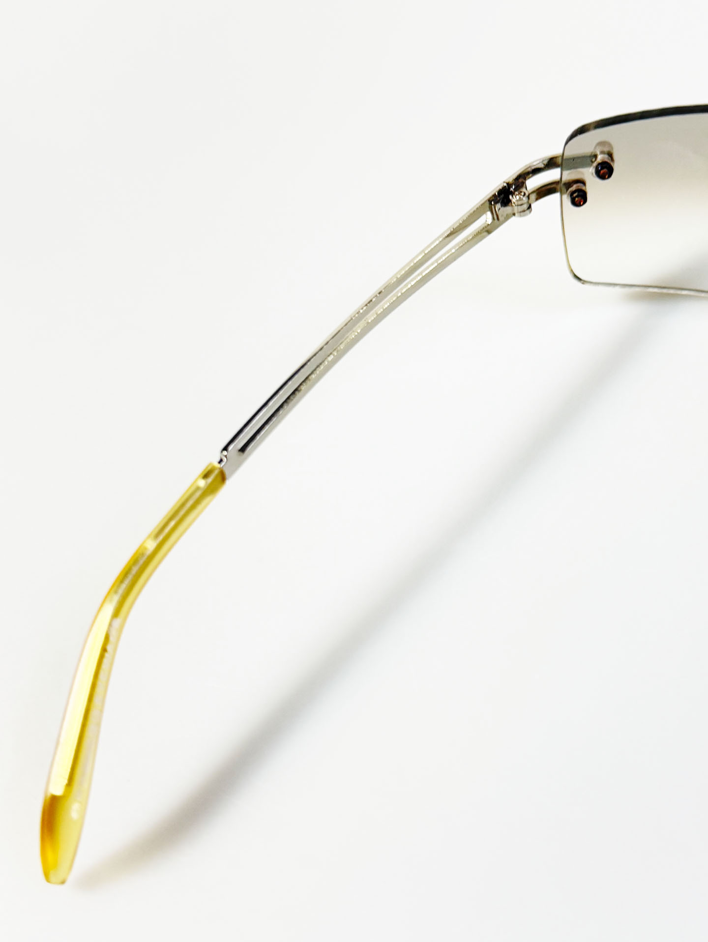 SUPERHERO Rimless Silver Square Metal Frame Sunglasses