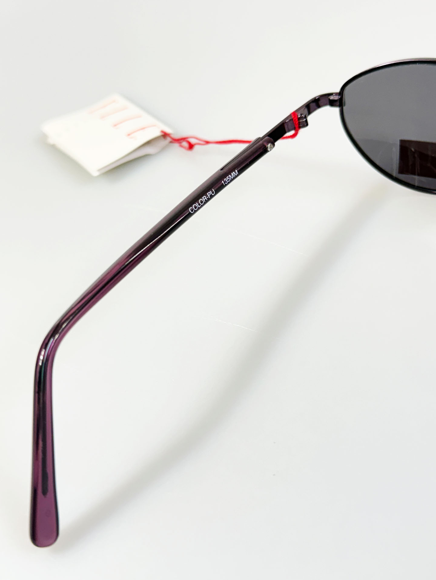 90s ELLE Violet Slim Oval Metal Frame Sunglasses
