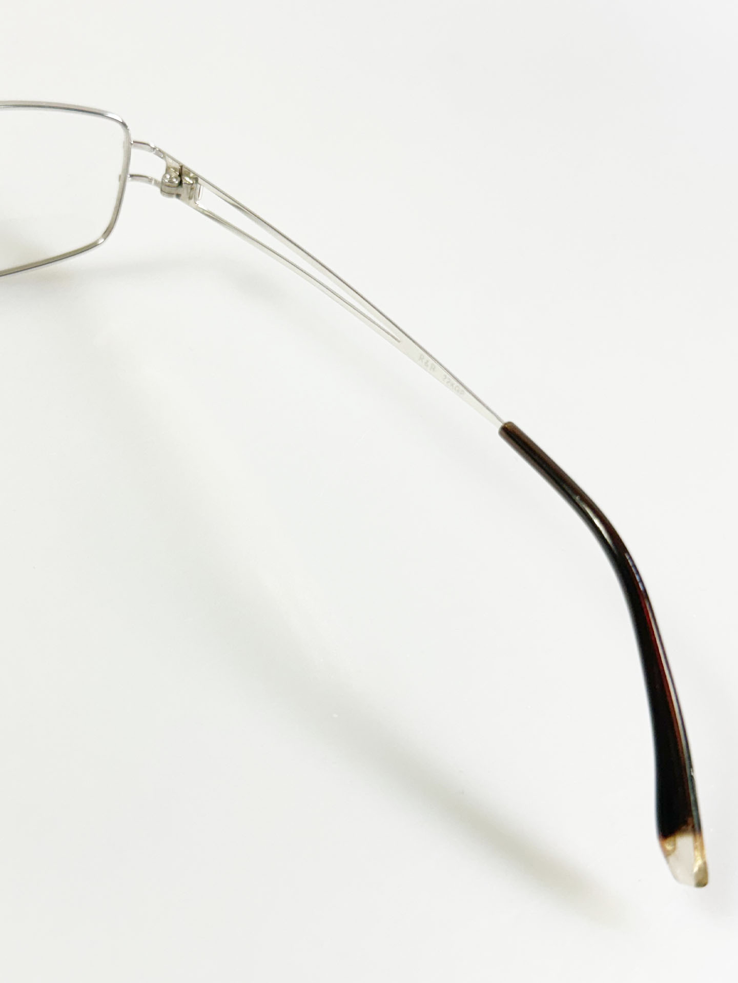 R&B Eyewear Silver Slim Square Metal Glasses