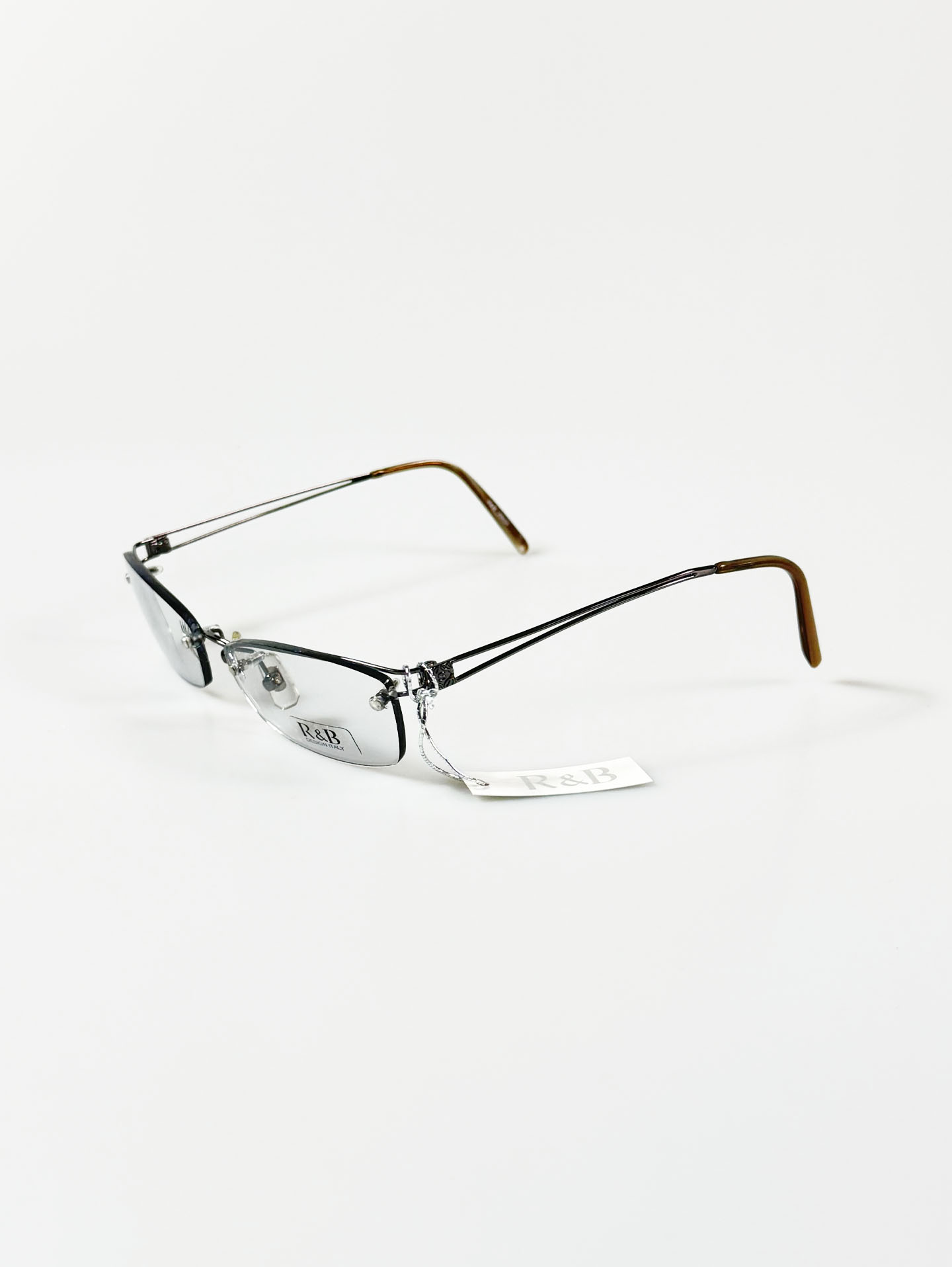 R&B Eywear Semi-Rimless Square Metal Frame Glasses