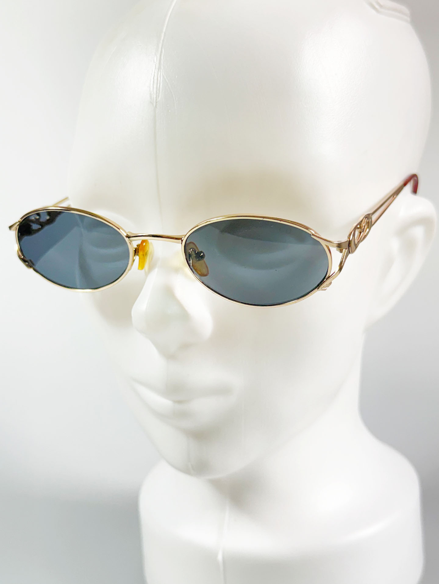 Gold Slim Oval Metal Frame Sunglasses