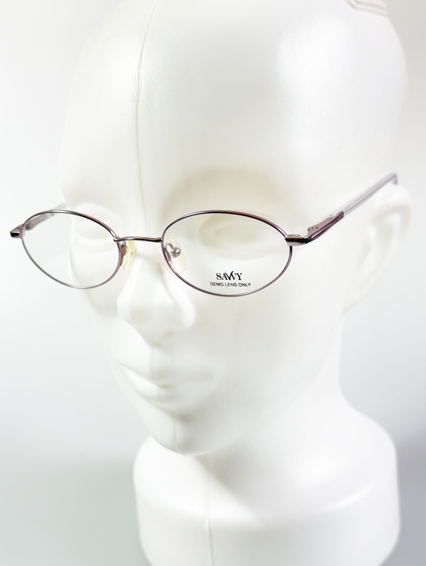 SAWY Slim Oval Pink Metal Frame Glasses