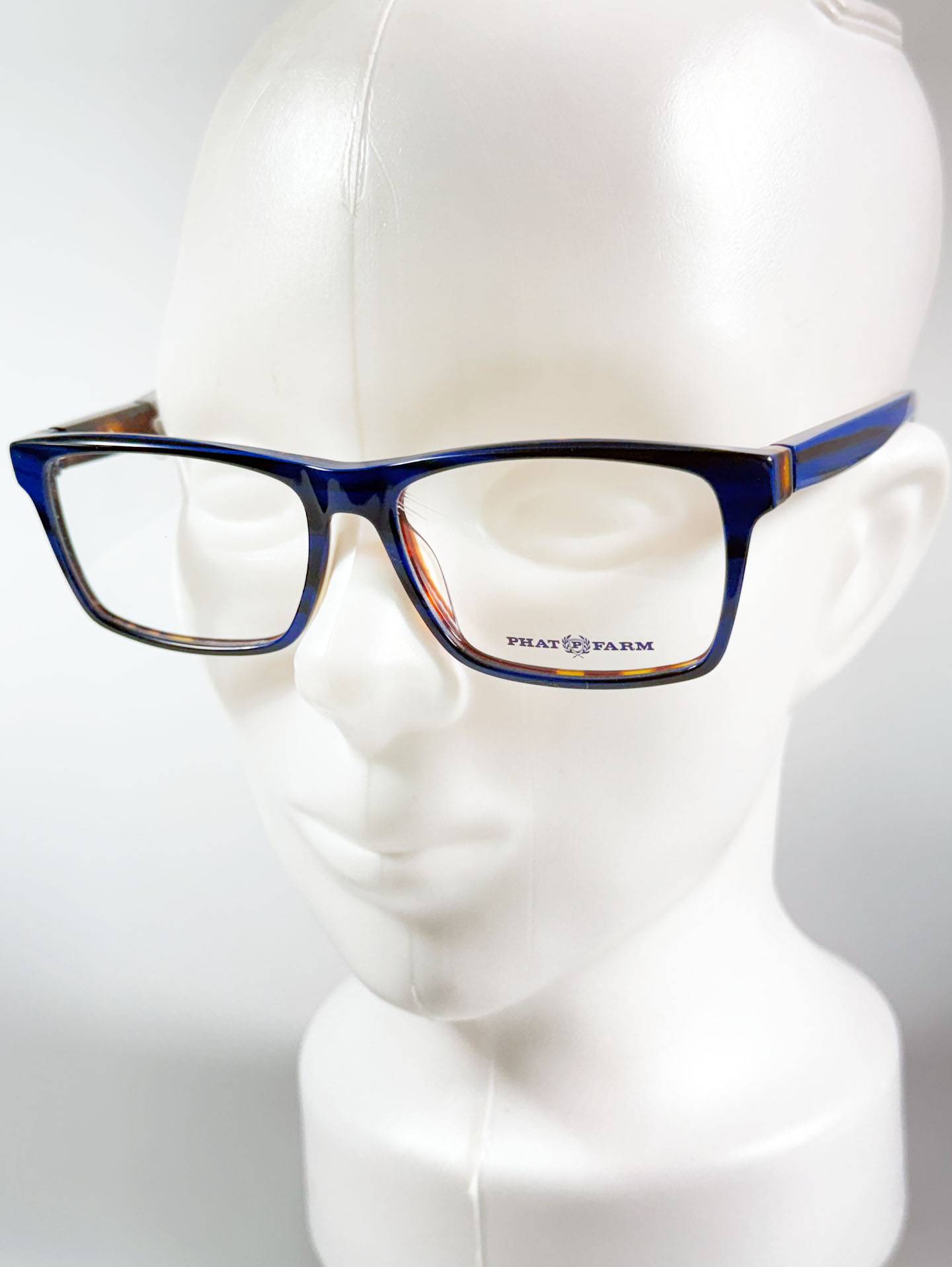 PHAT FARM Deep Blue Square Horn-Rim Glasses