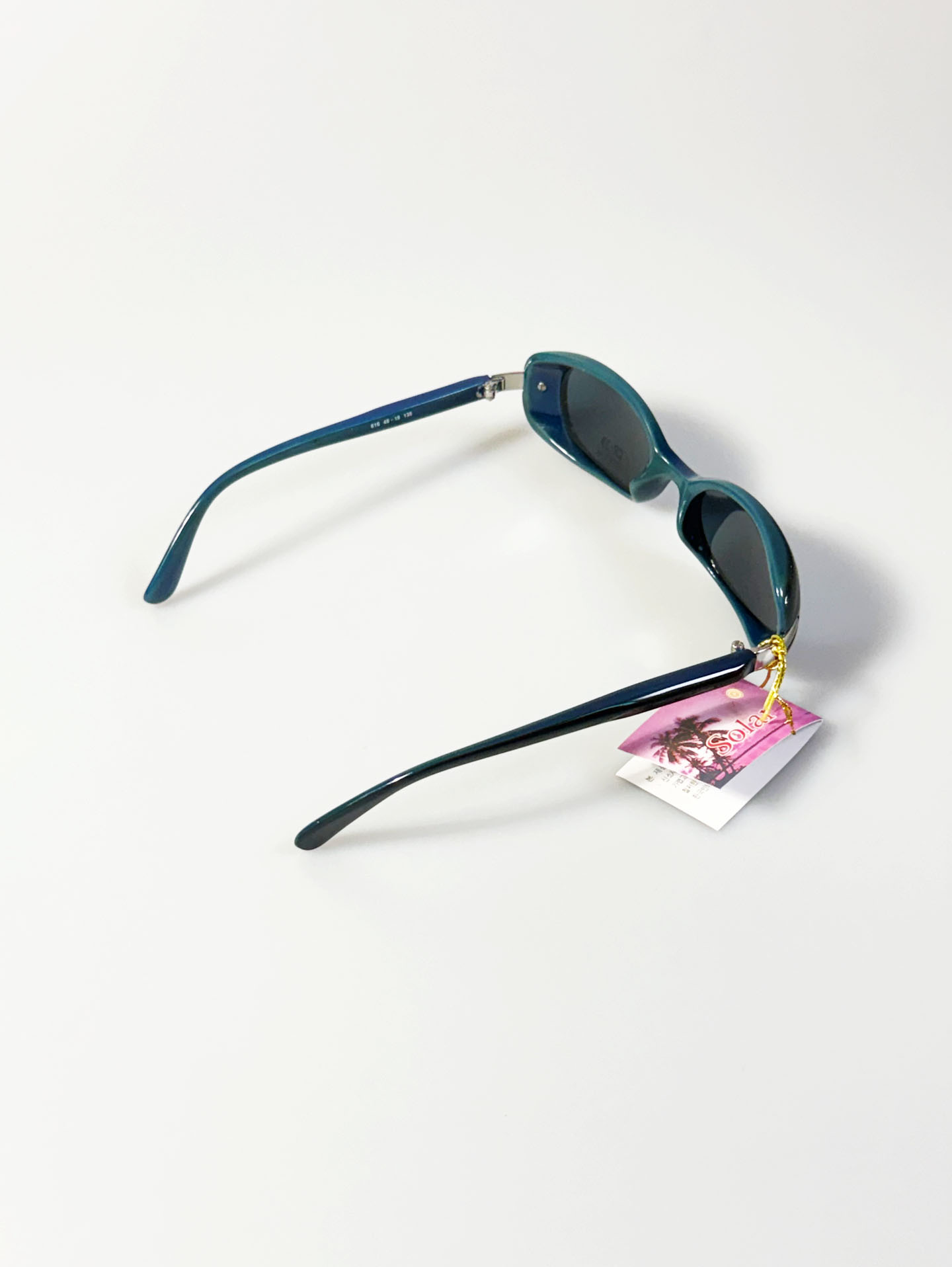 90's SOLAR Glossy Black Oval Frame Sunglasses