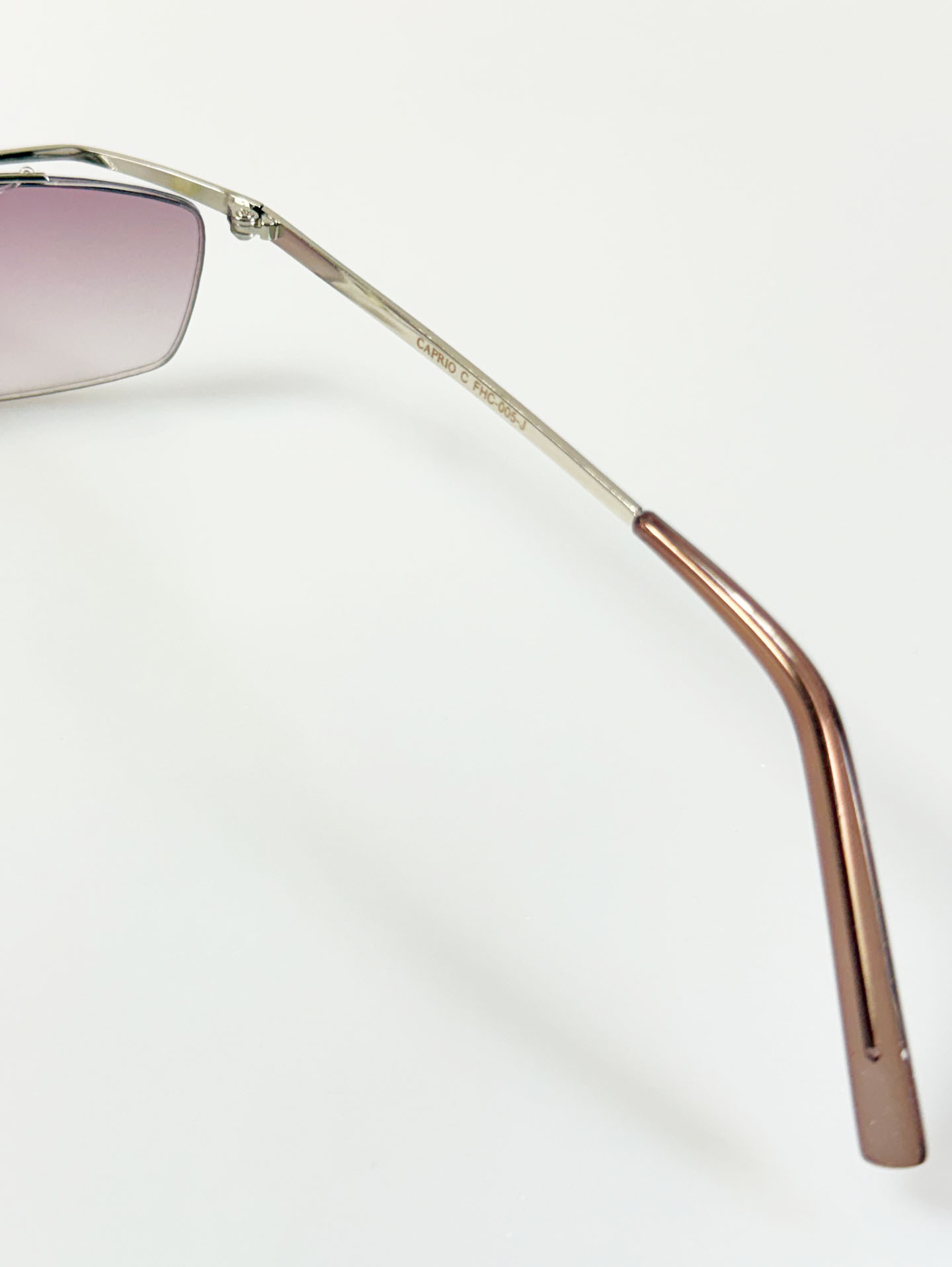 CAPRIO Semi-Rimless Square Metal Tint Sunglasses