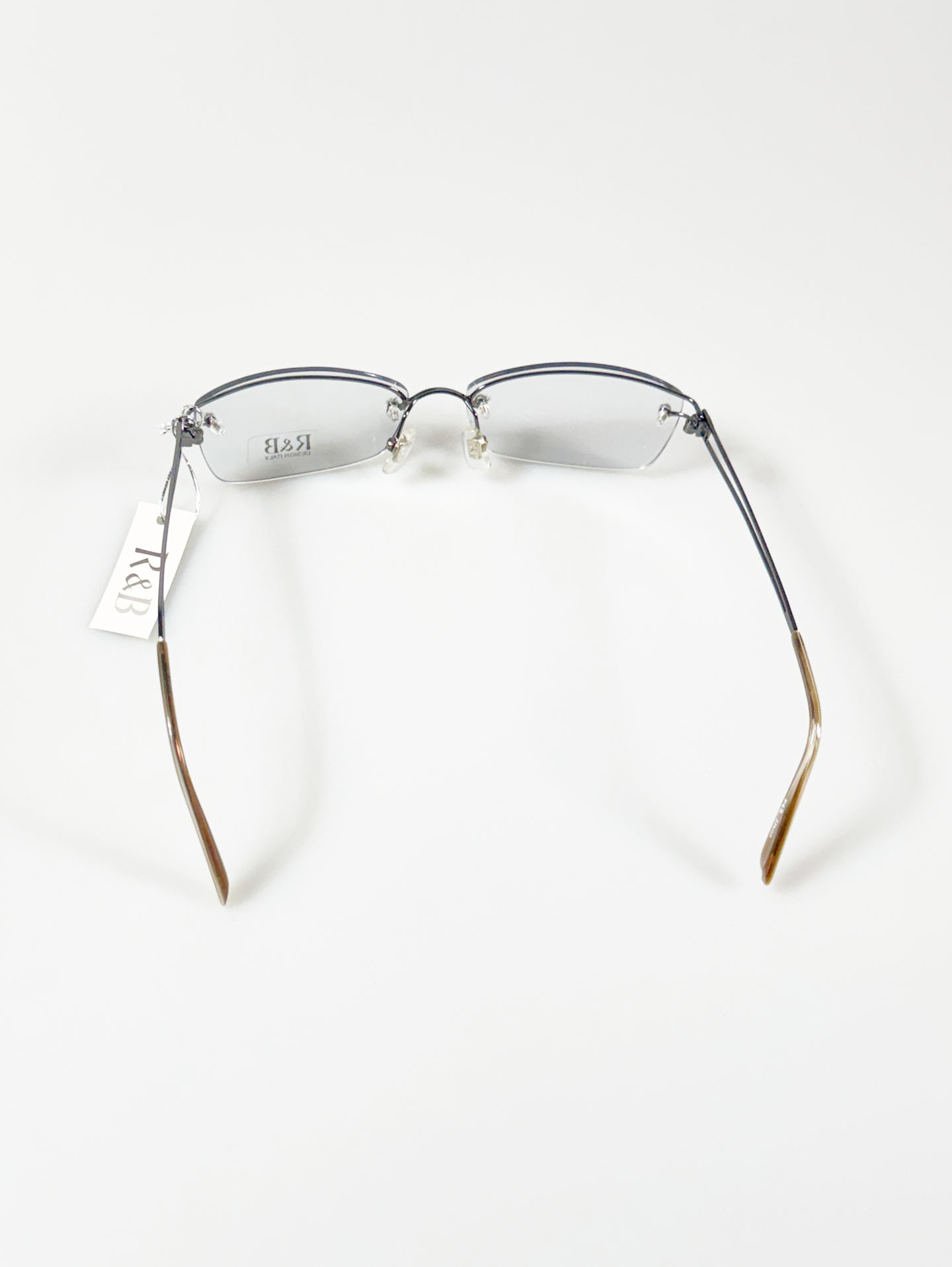 R&B Eywear Semi-Rimless Square Metal Frame Glasses