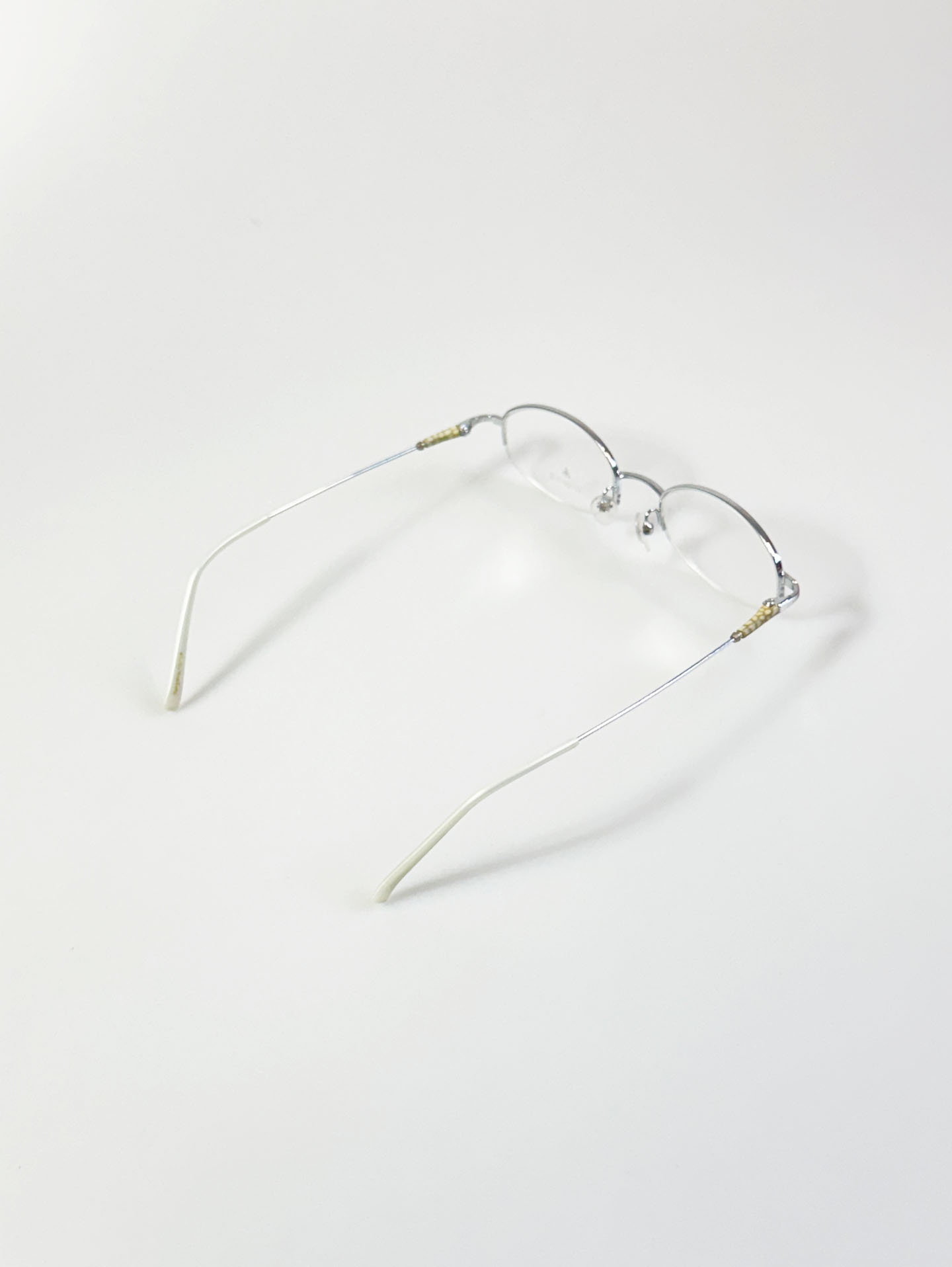 Vagelis SIlver Oval Half Rim Metal Glasses