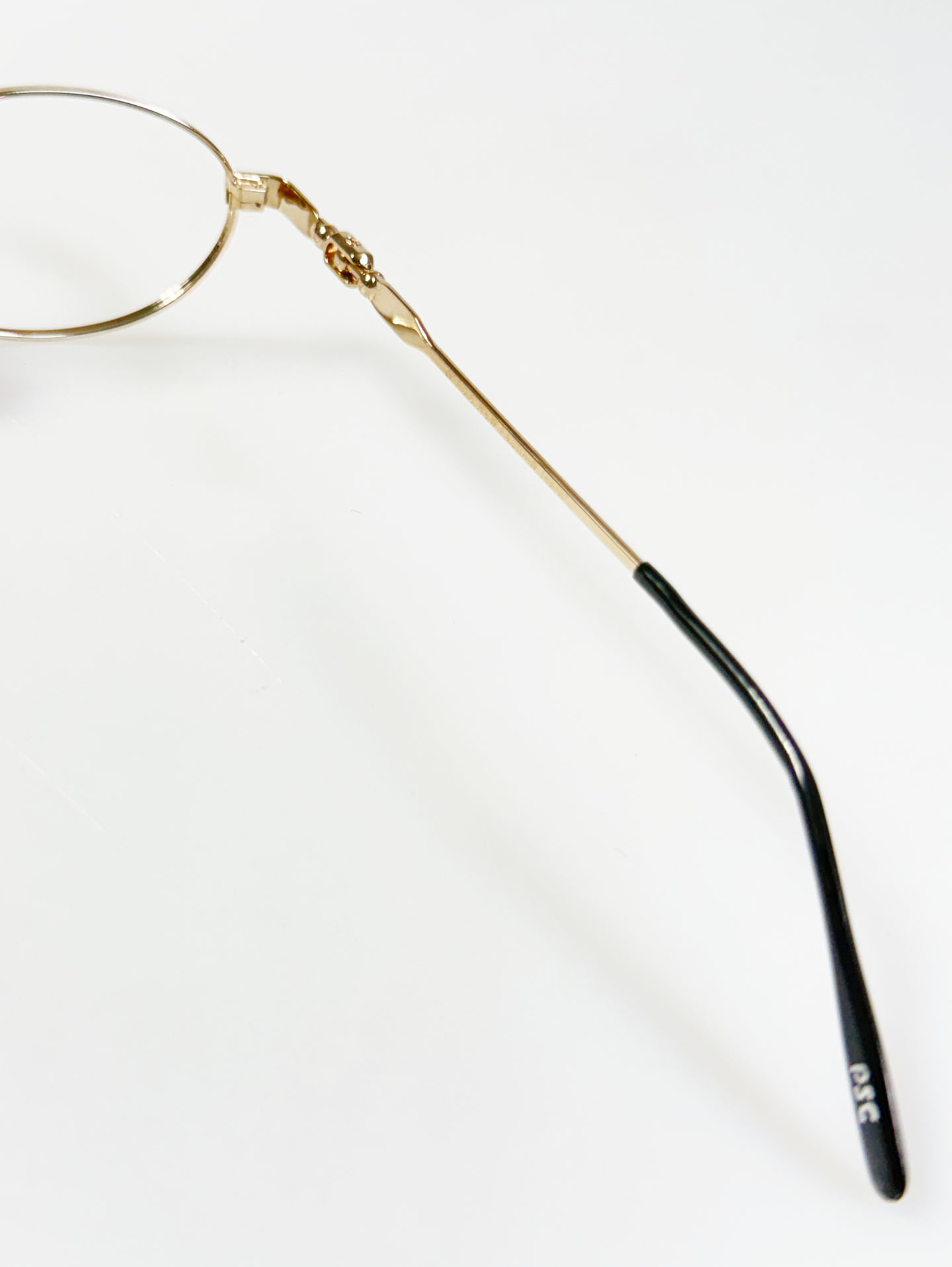 90's P.S.C. FASHION Gold Slim Oval Metal Frame Glasses