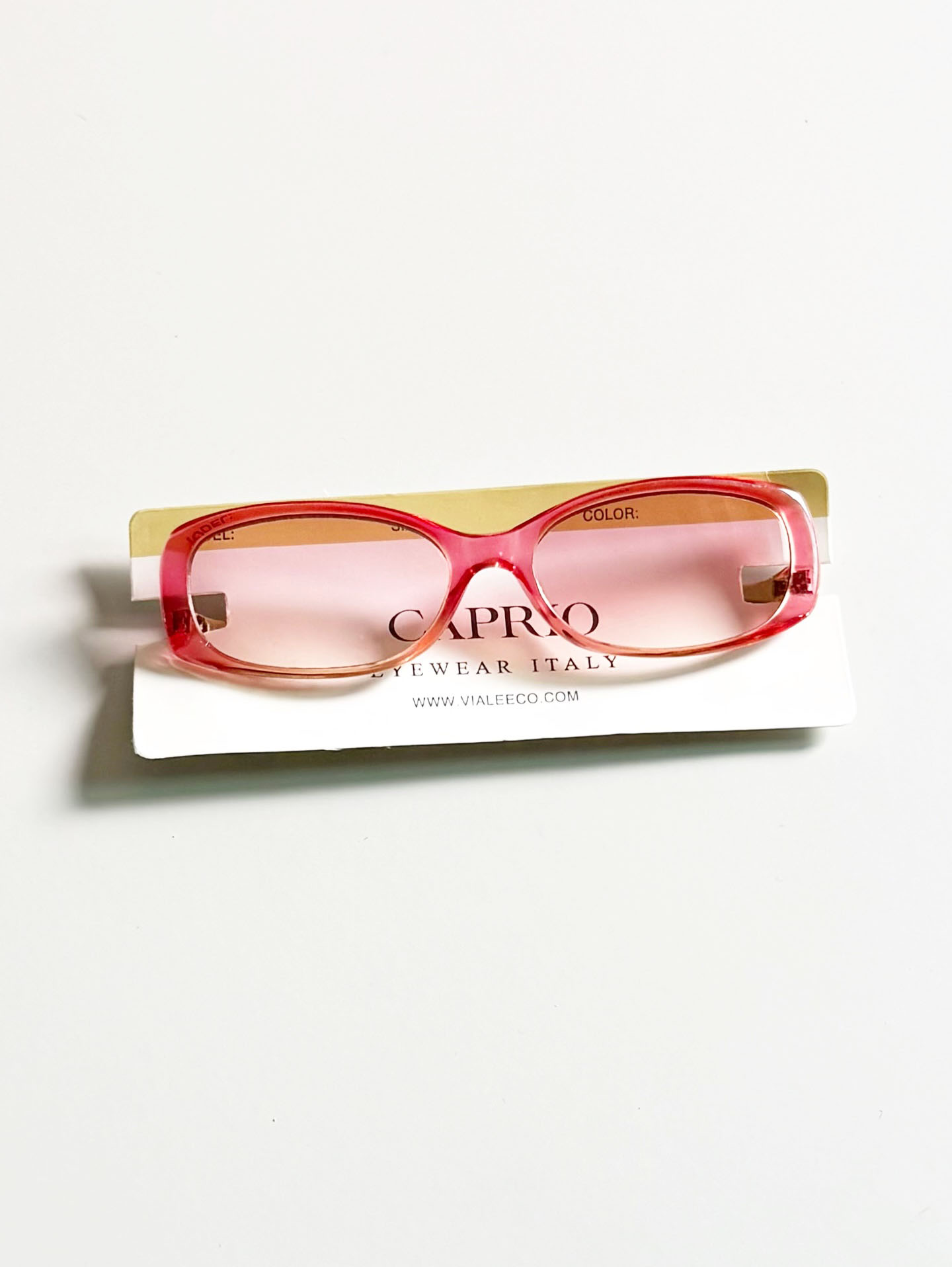 CAPRIO Pink Bold Acetate Square Tint Sunglasses