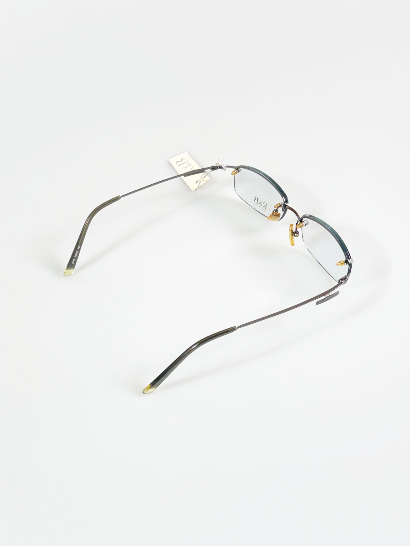 R&B Eyewear Rimless Square Metal Frame Glasses