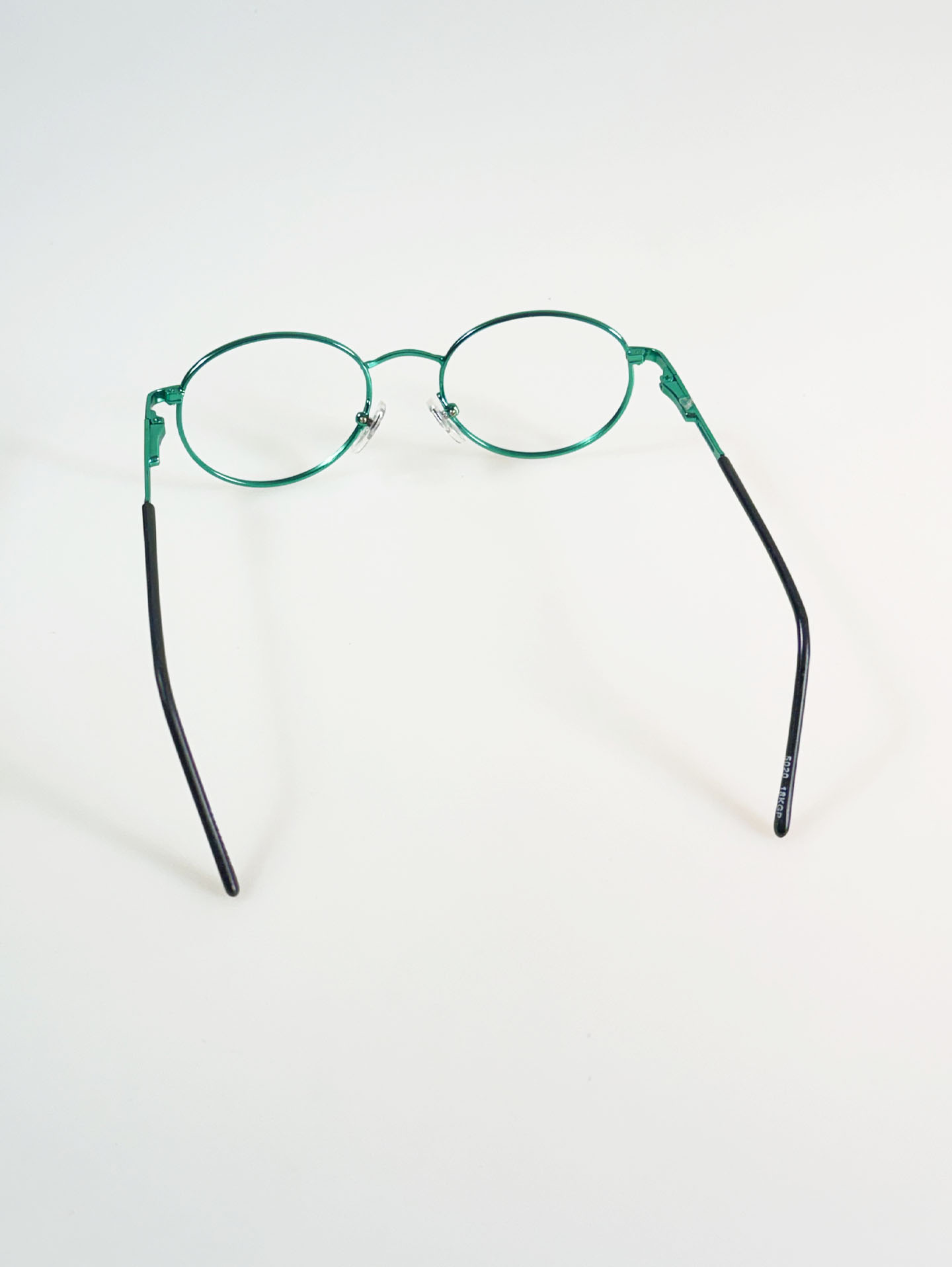 90's PASSPORT Emerald Green Slim Oval Metal Frame Glasses