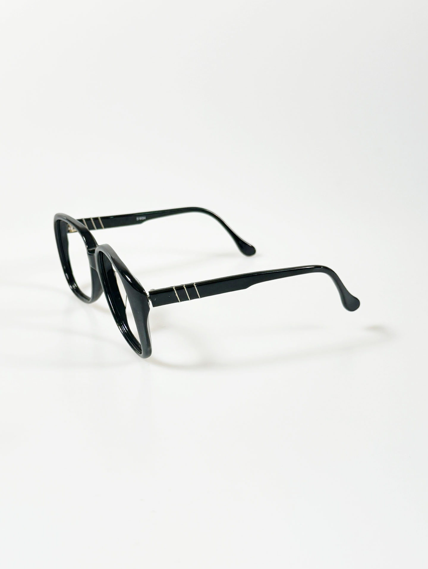90's ASDOR Black Oversized Square Horn-Rim Glasses