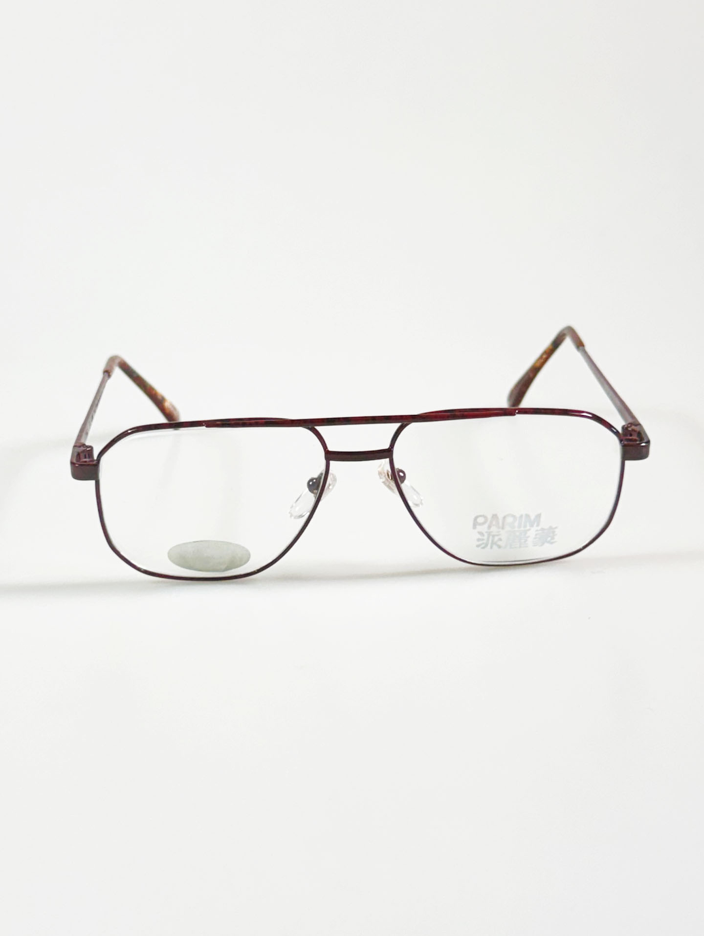 90's PARIM Brown Marble Metal Square Boeing Frame Glasses