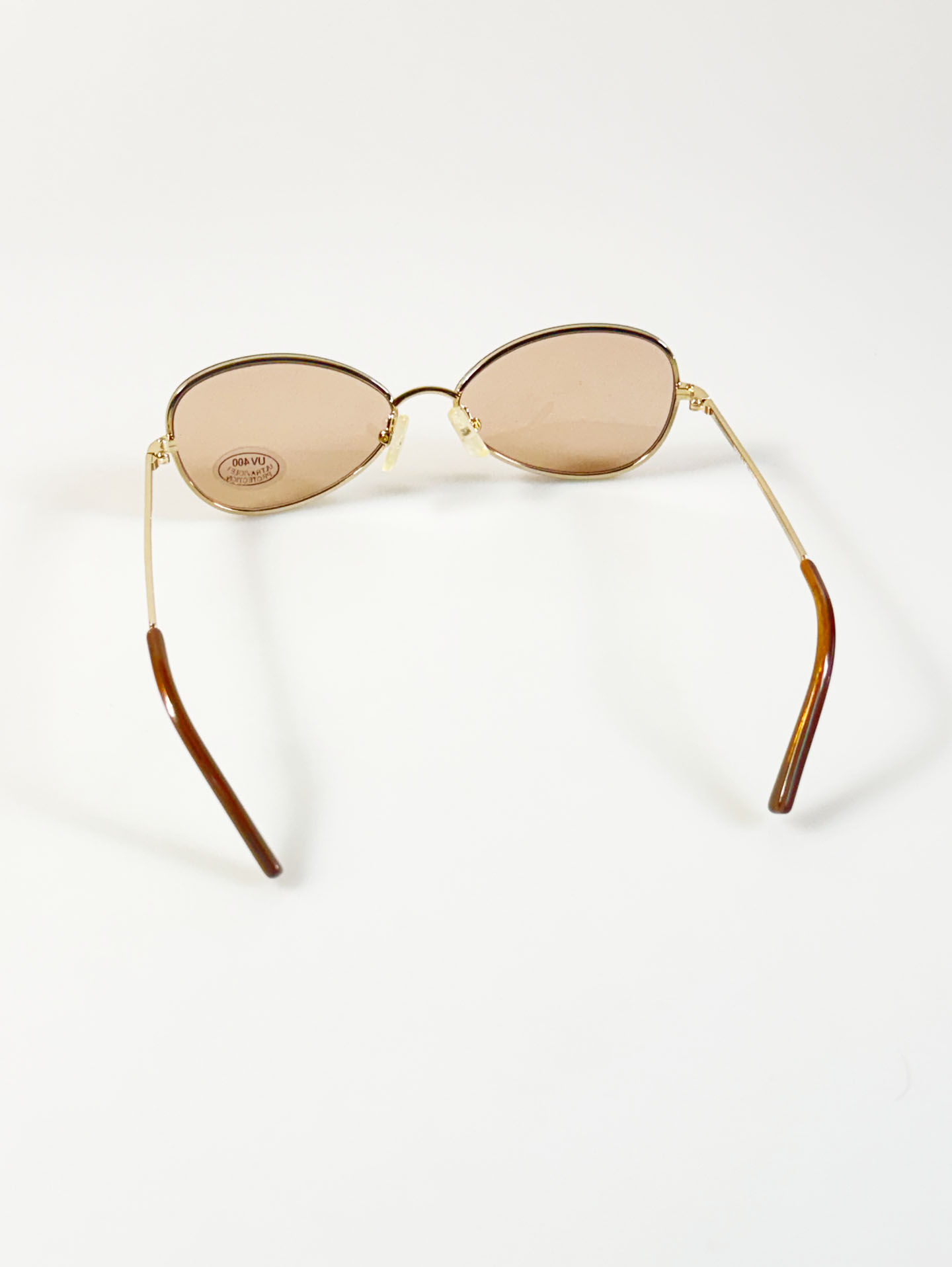 IXRON Gold Rimless Oval Metal Tint Sunglasses