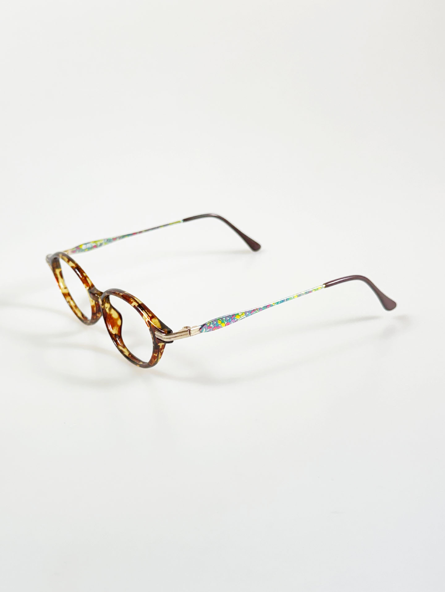90's KASU Tortoiseshell Slim Oval Horn-Rim Glasses