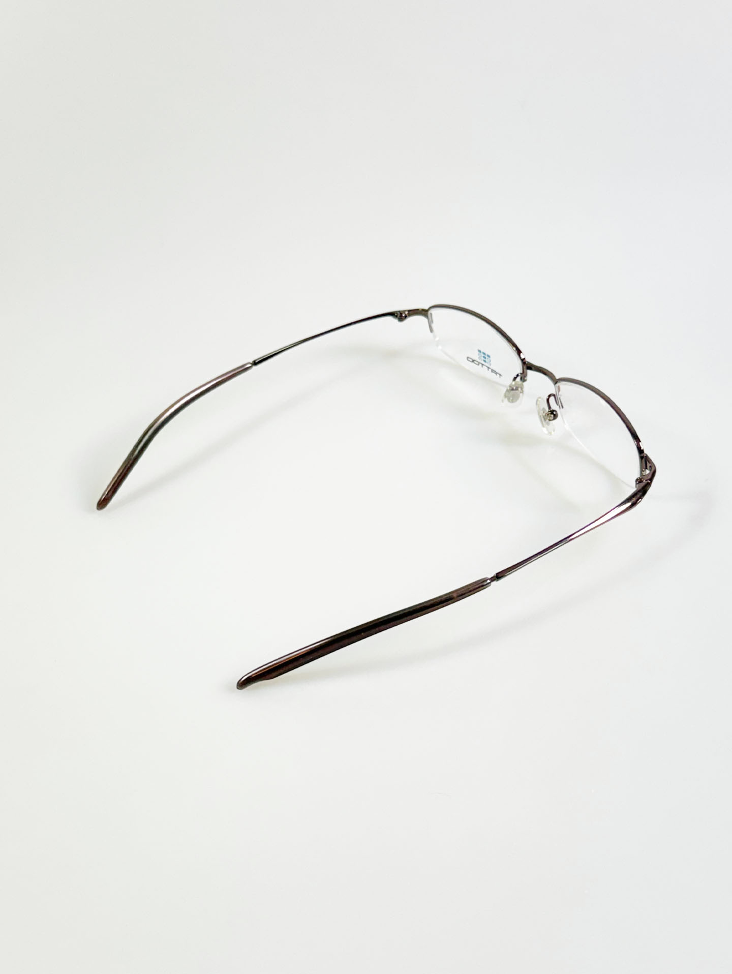 TATTOO Bronze Half-Rim Square Metal Glasses