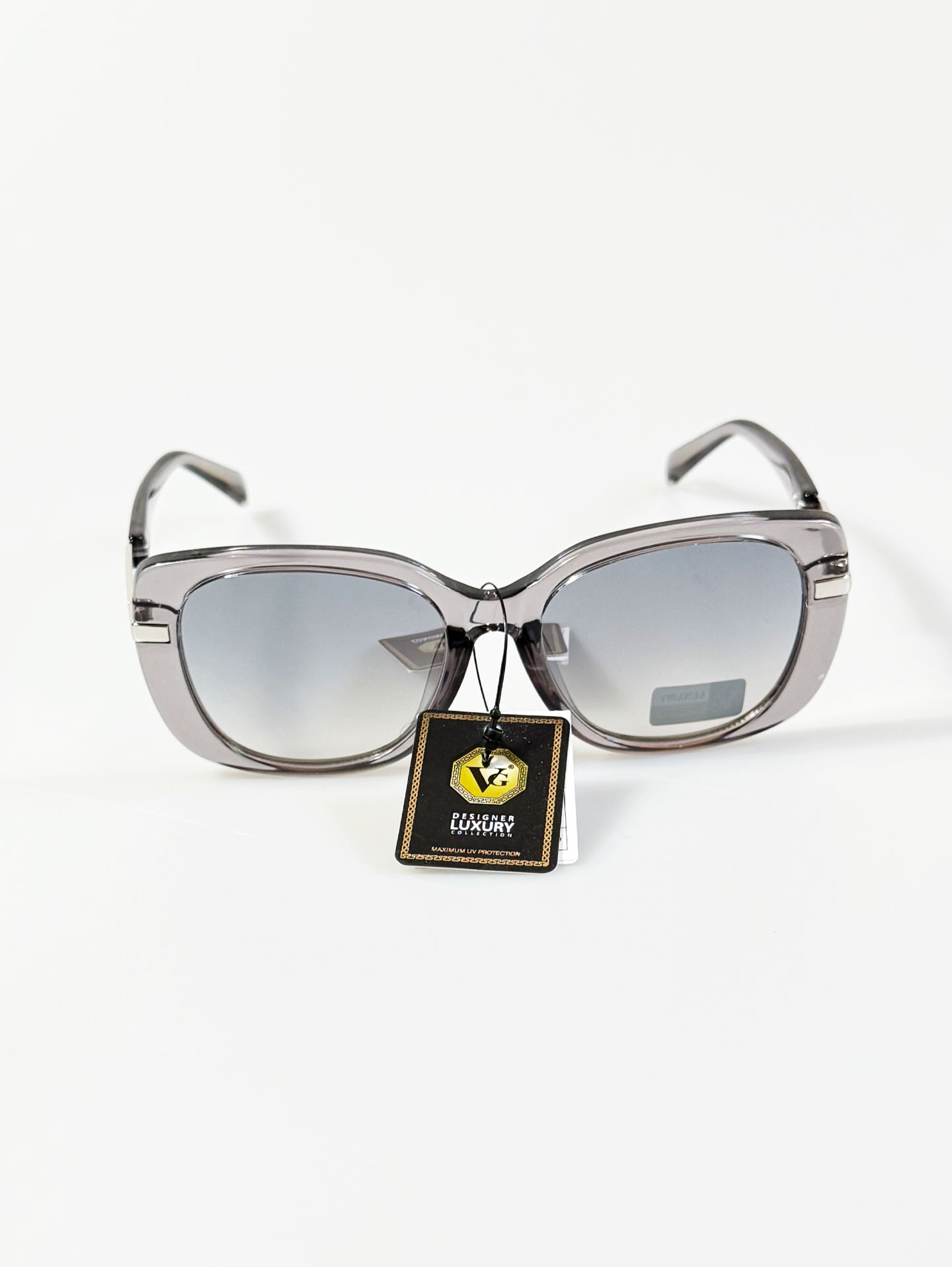 VG EYEWEAR Smoke Gray Oversized Square Acetate Sunglasses