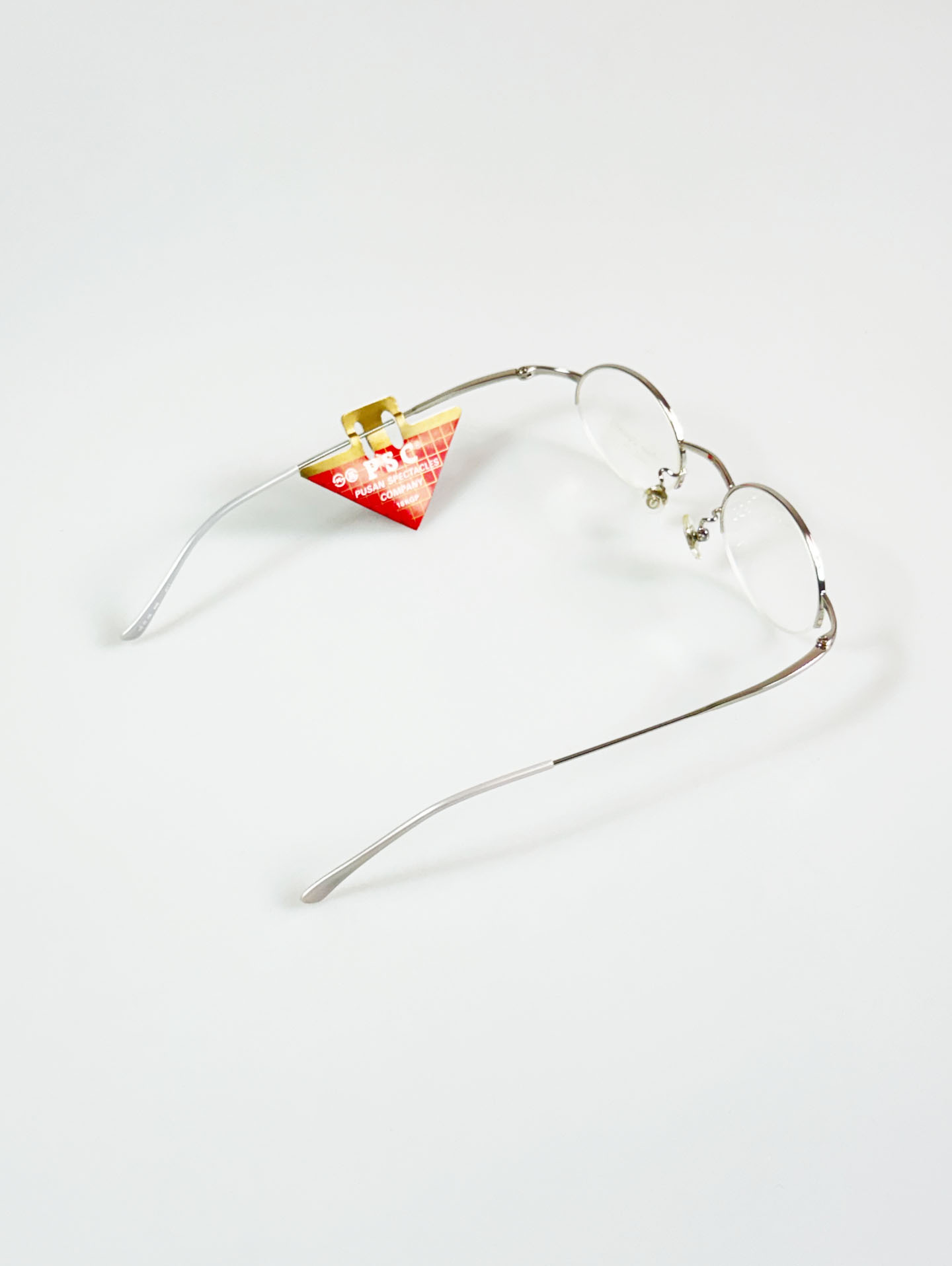 P.S.C Fashion Silver Slim Oval Half-Rim Metal Frame Glasses