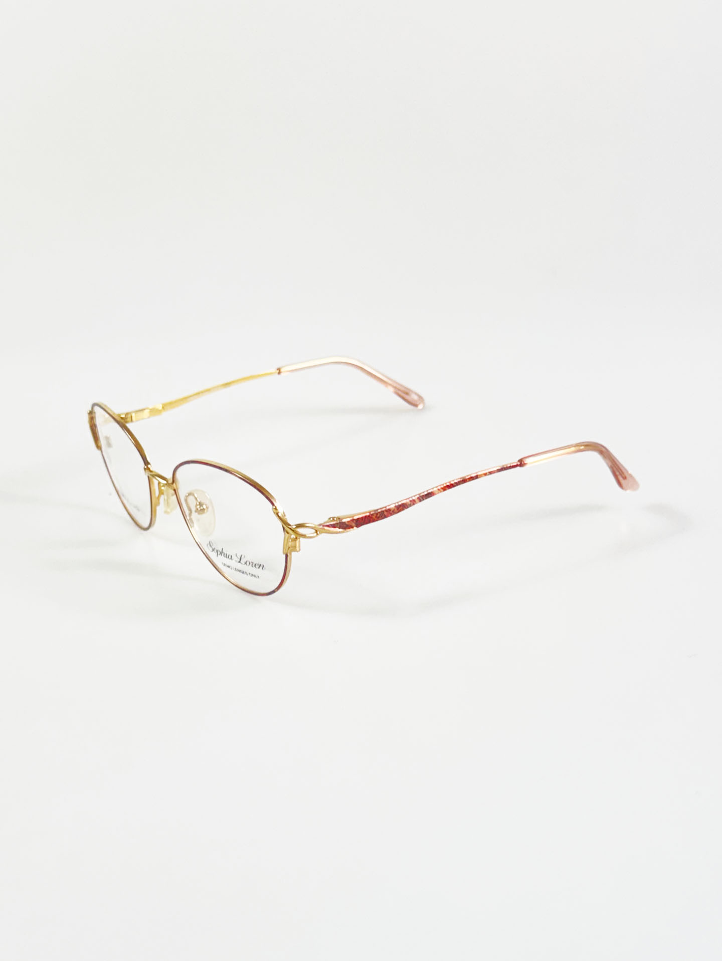 Sophia Loren Gold Slim Oval Metal Frame Glasses