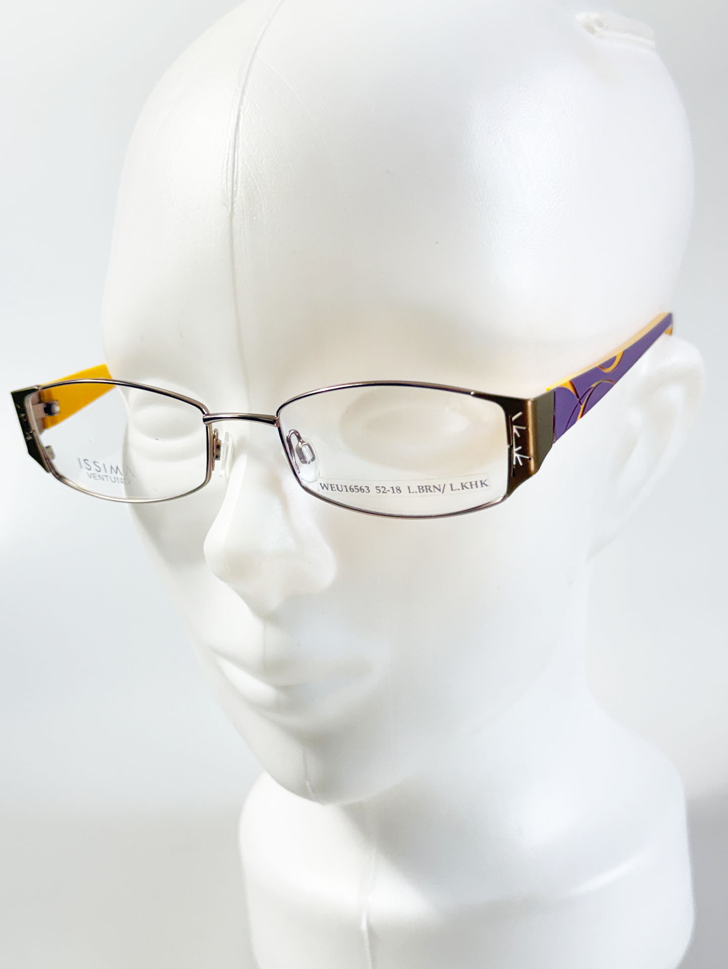 ISSIMA VENTUNO Bronze Slim Square Metal Glasses