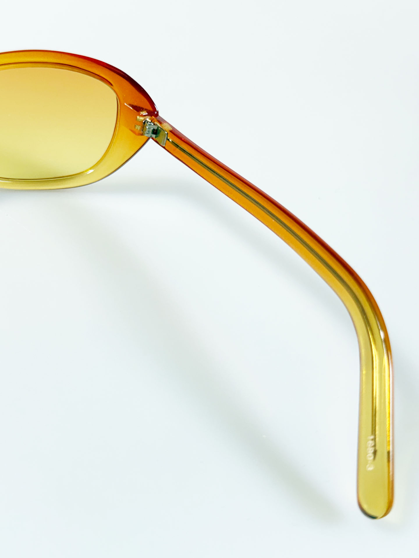 Amber Orange Bold Oval Wrap Frame Tint Sunglasses