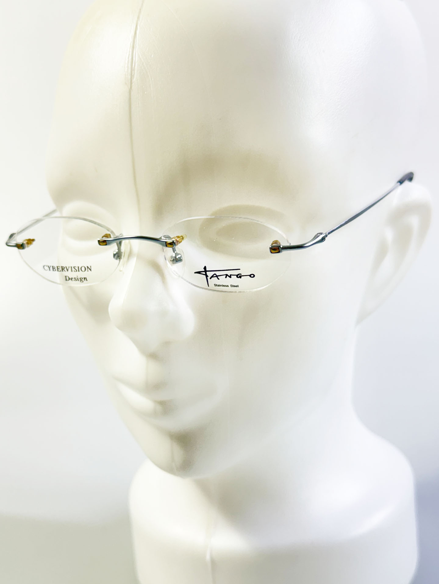 Tango Silver Oval Rimless Metal Glasses