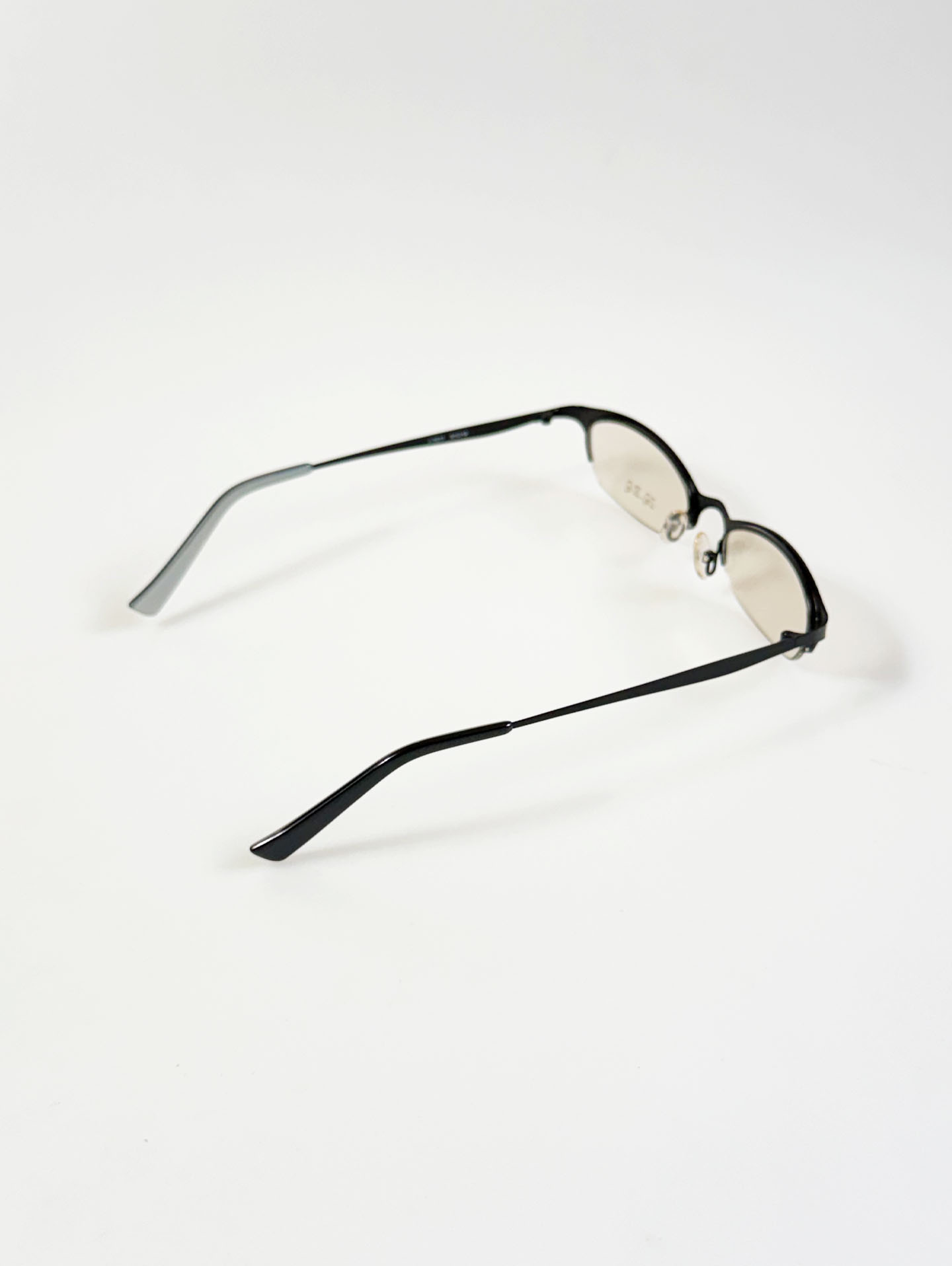 IQ.EQ Black Semi-Cat Eye Half-Rim Metal Frame Glasses