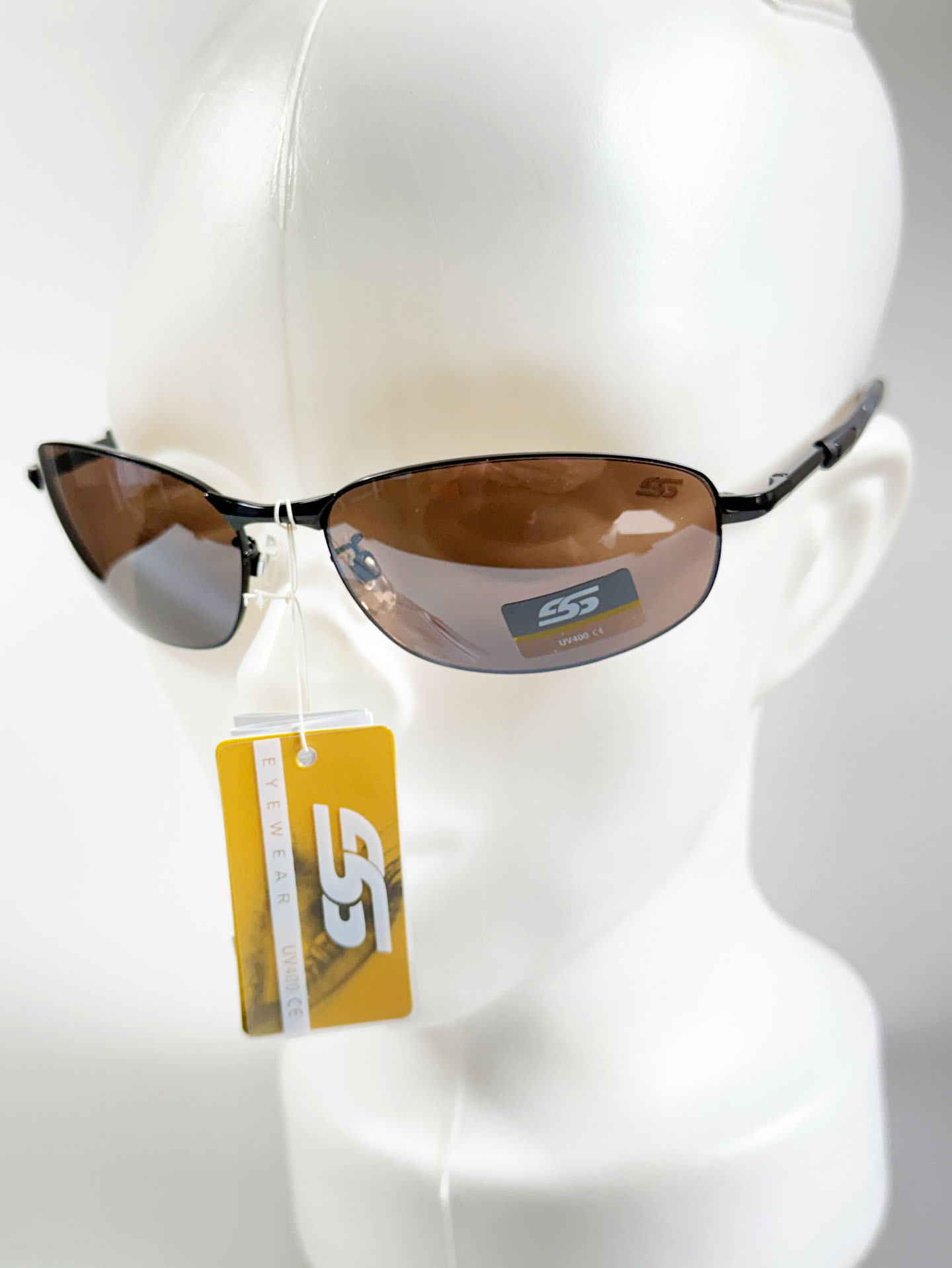 SS EYEWEAR Black Slim Square Metal Tint Sunglasses