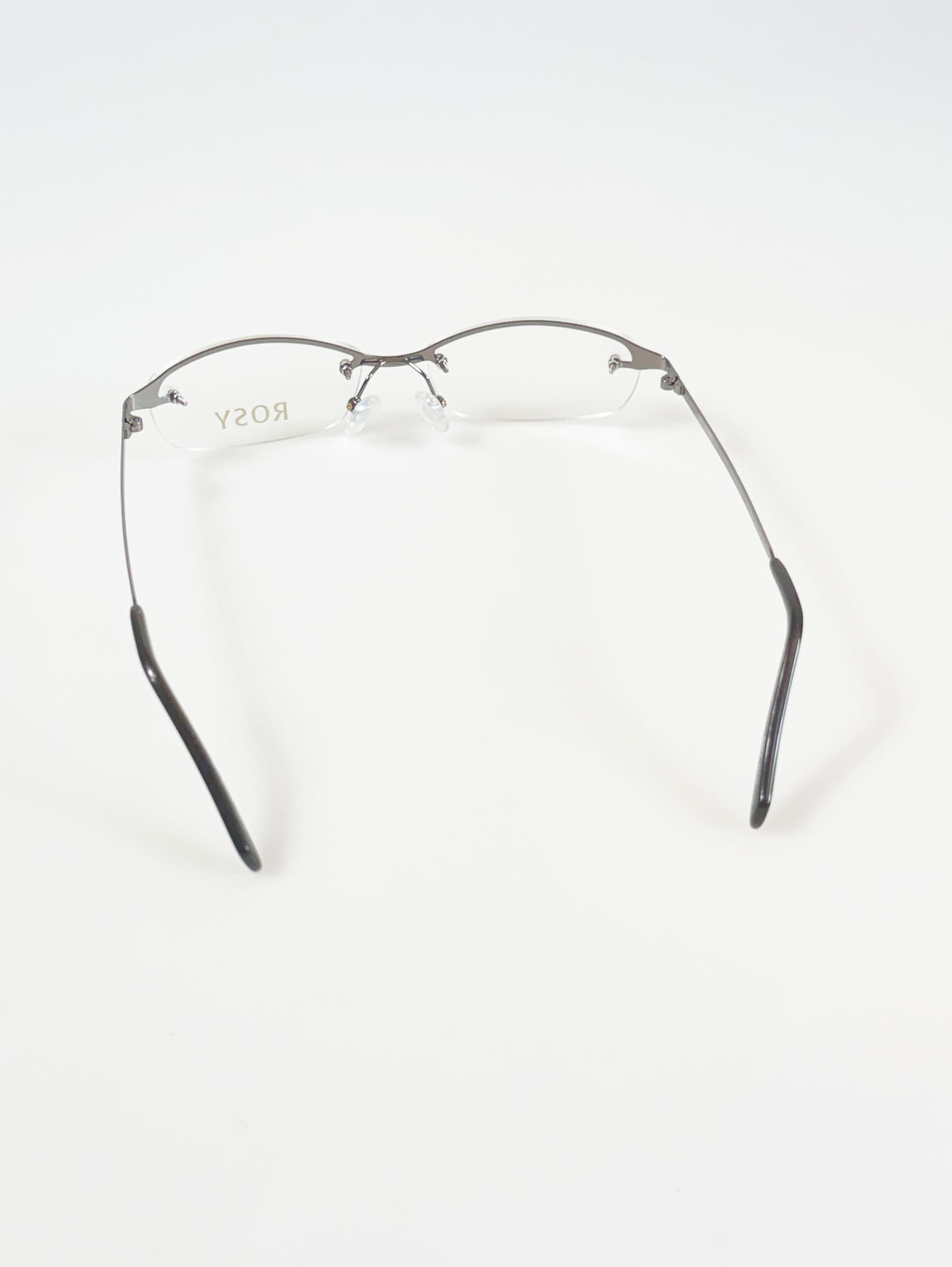 ROSY Dark Silver Square Rimless Metal Glasses