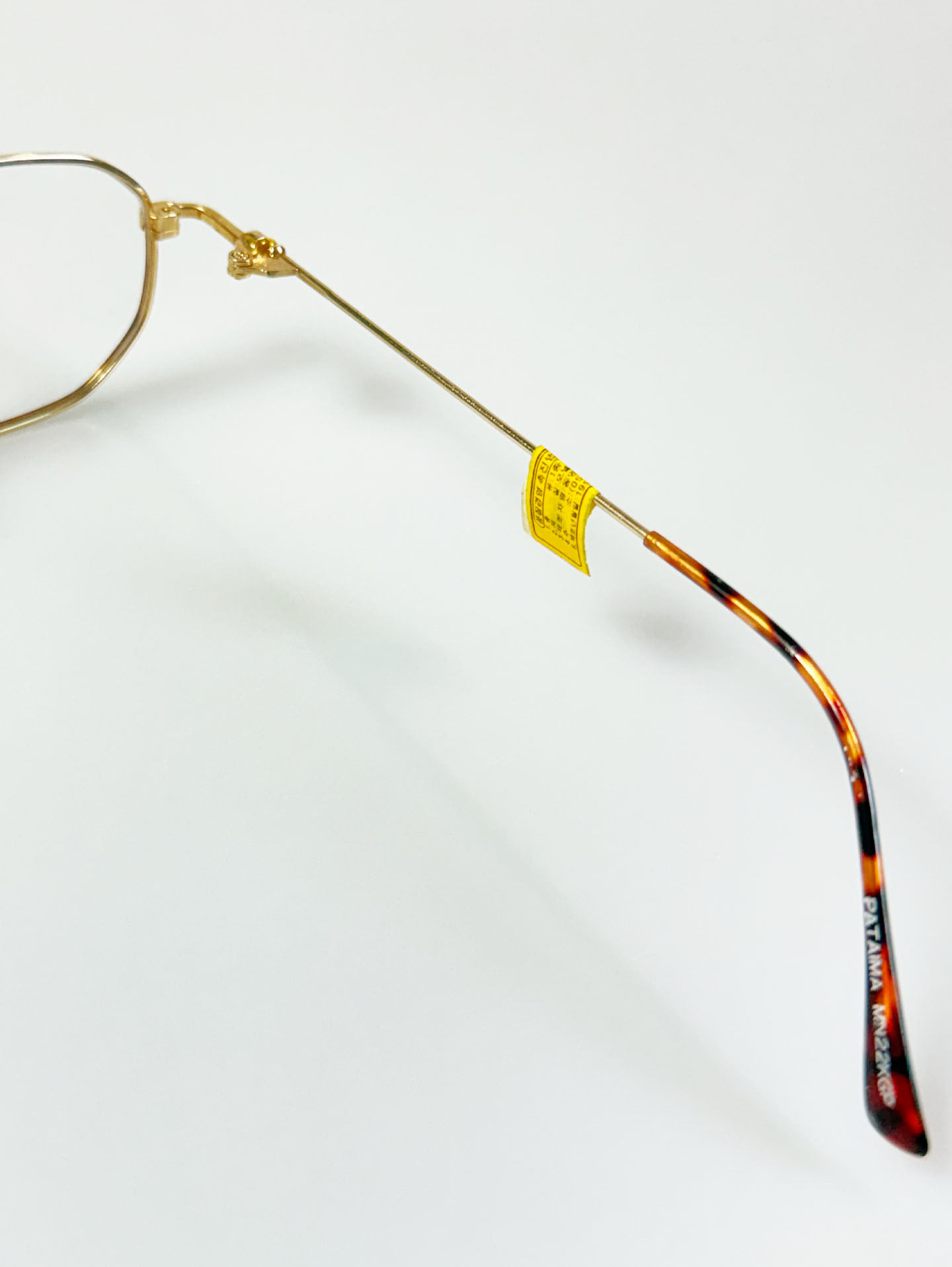PATIMA Gold&Leopard Slim Hexagon Metal Frame Glasses