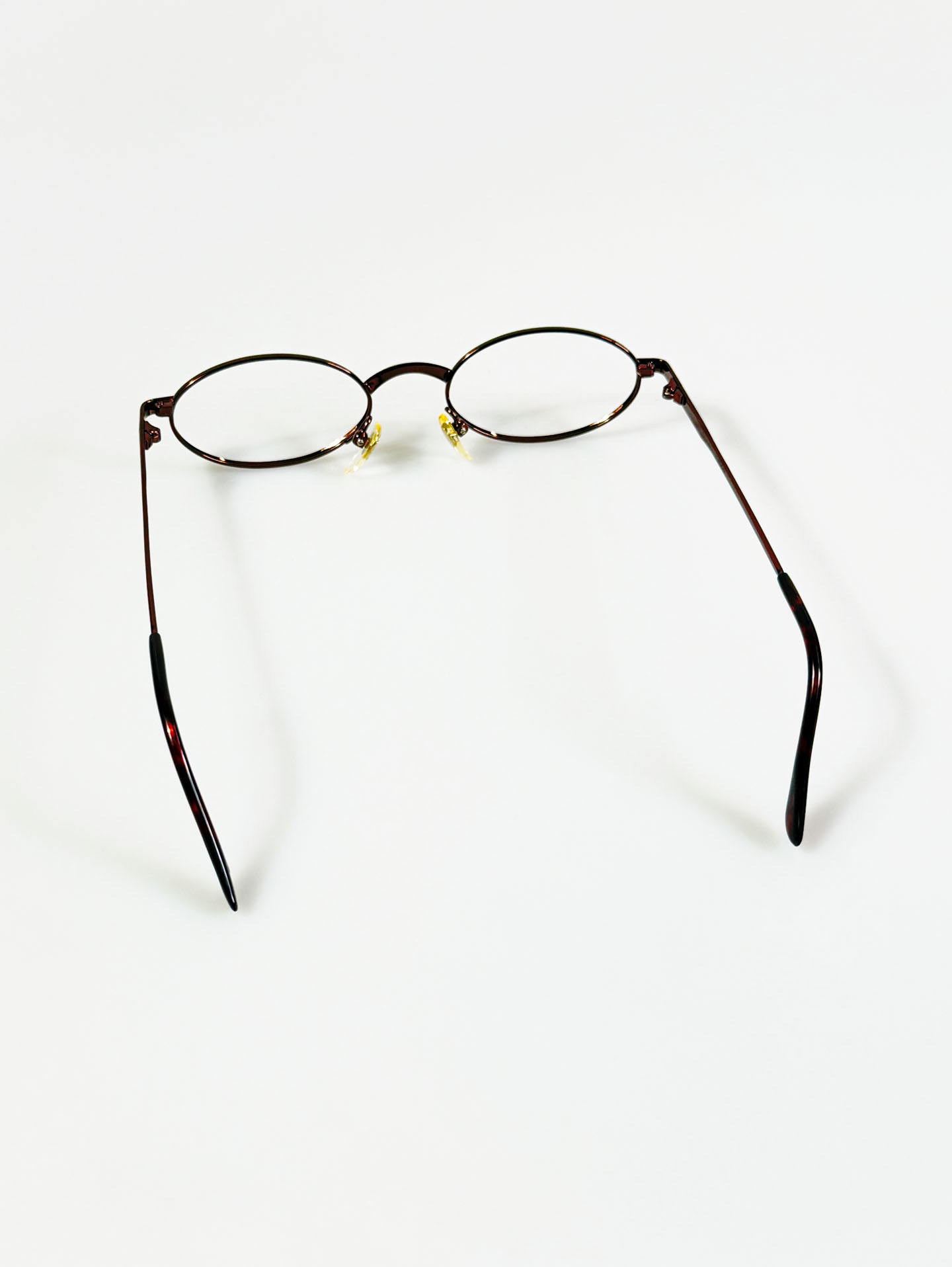 90’s BARHOMAN Brown Metal Oval Frame Glasses