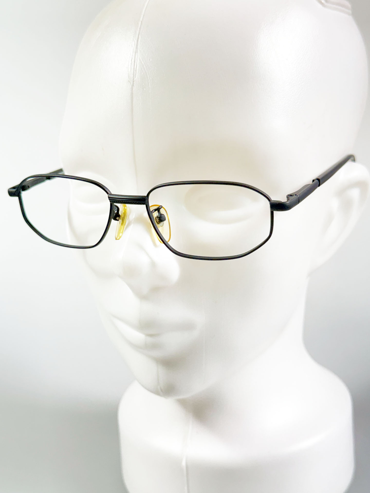 Meridian Matt Black Slim Square Metal Glasses