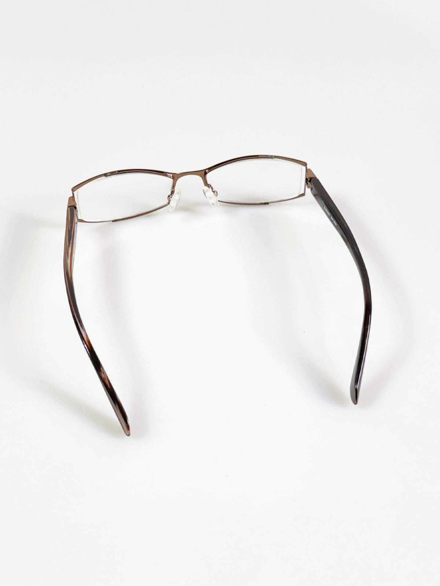 LUXURY Eyewear Bronze Slim Square Metal Frame Glasses