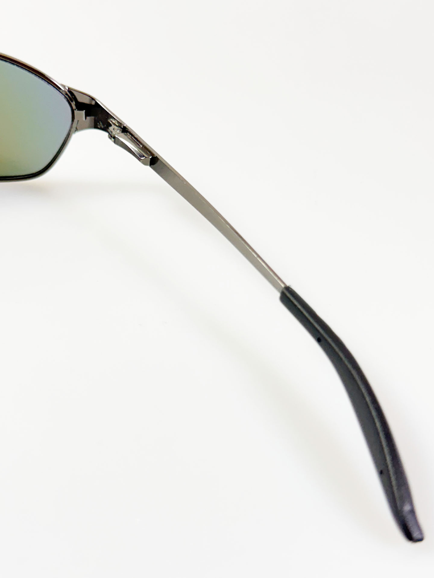 Gunmetal Wraparound Square Mirrored Sunglasses