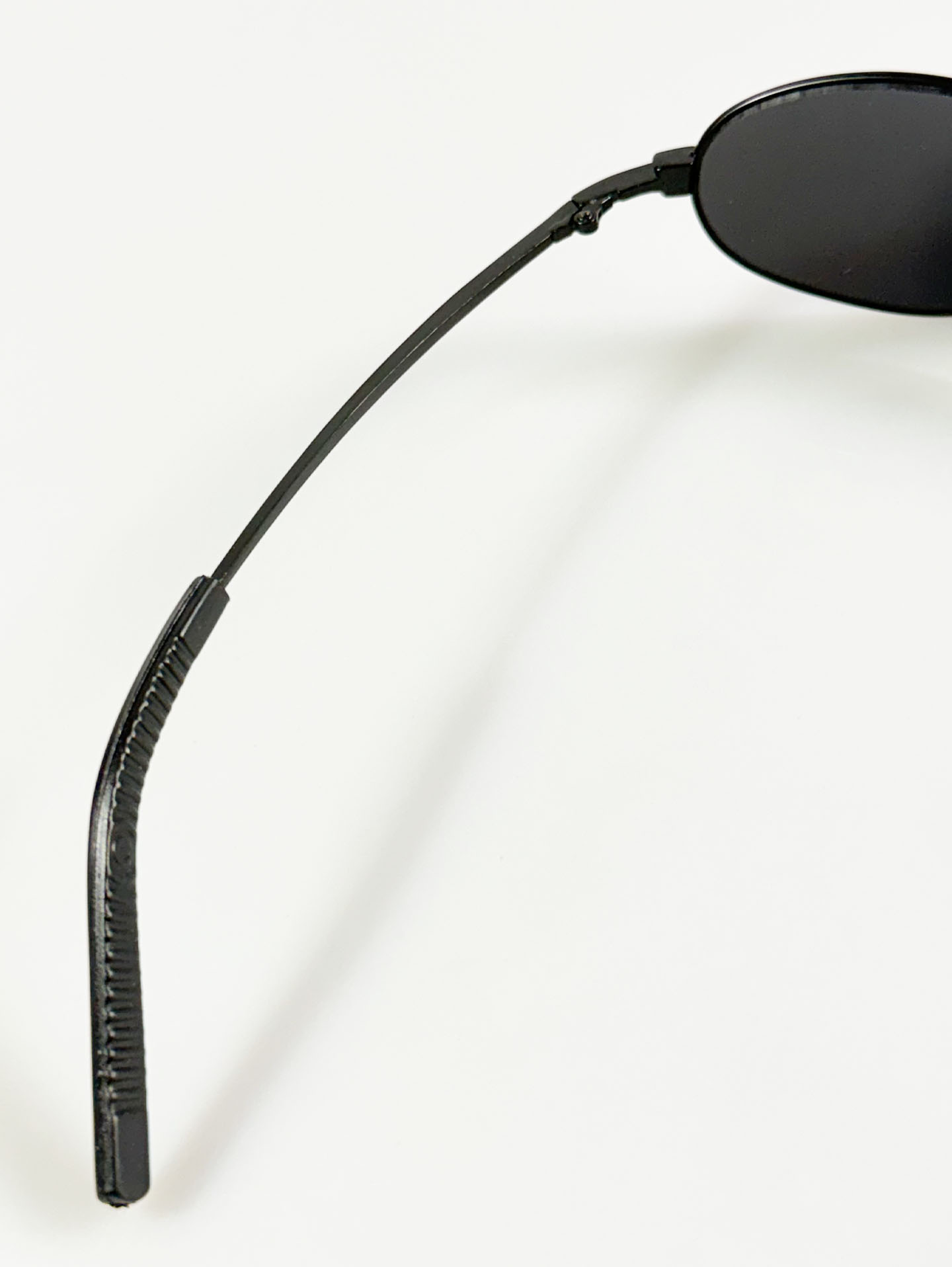 90's JOANNA Black Slim Oval Metal Frame Sunglasses