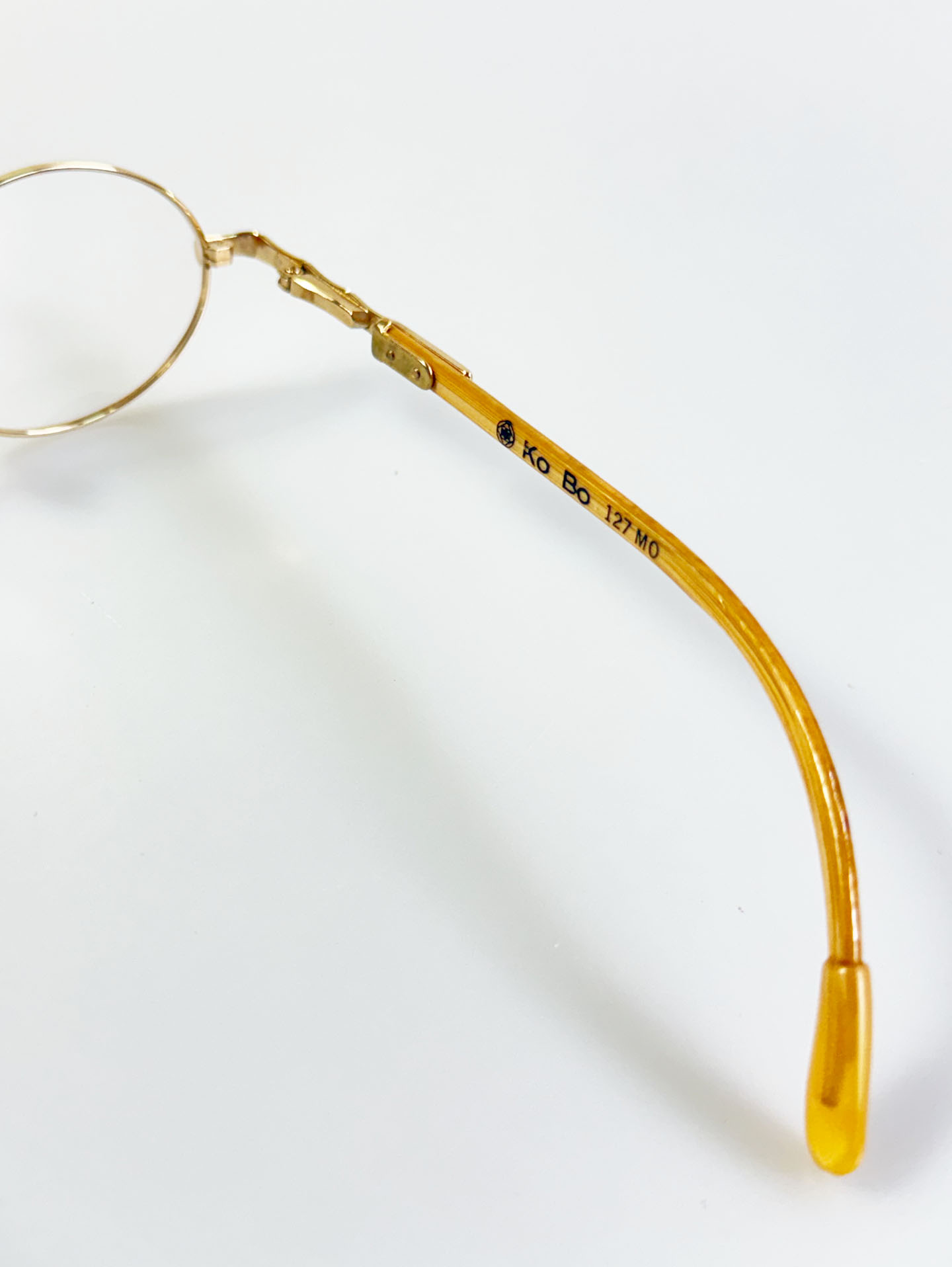 90's KO BO Bamboo Temple Oval Gold Metal Frame Glasses