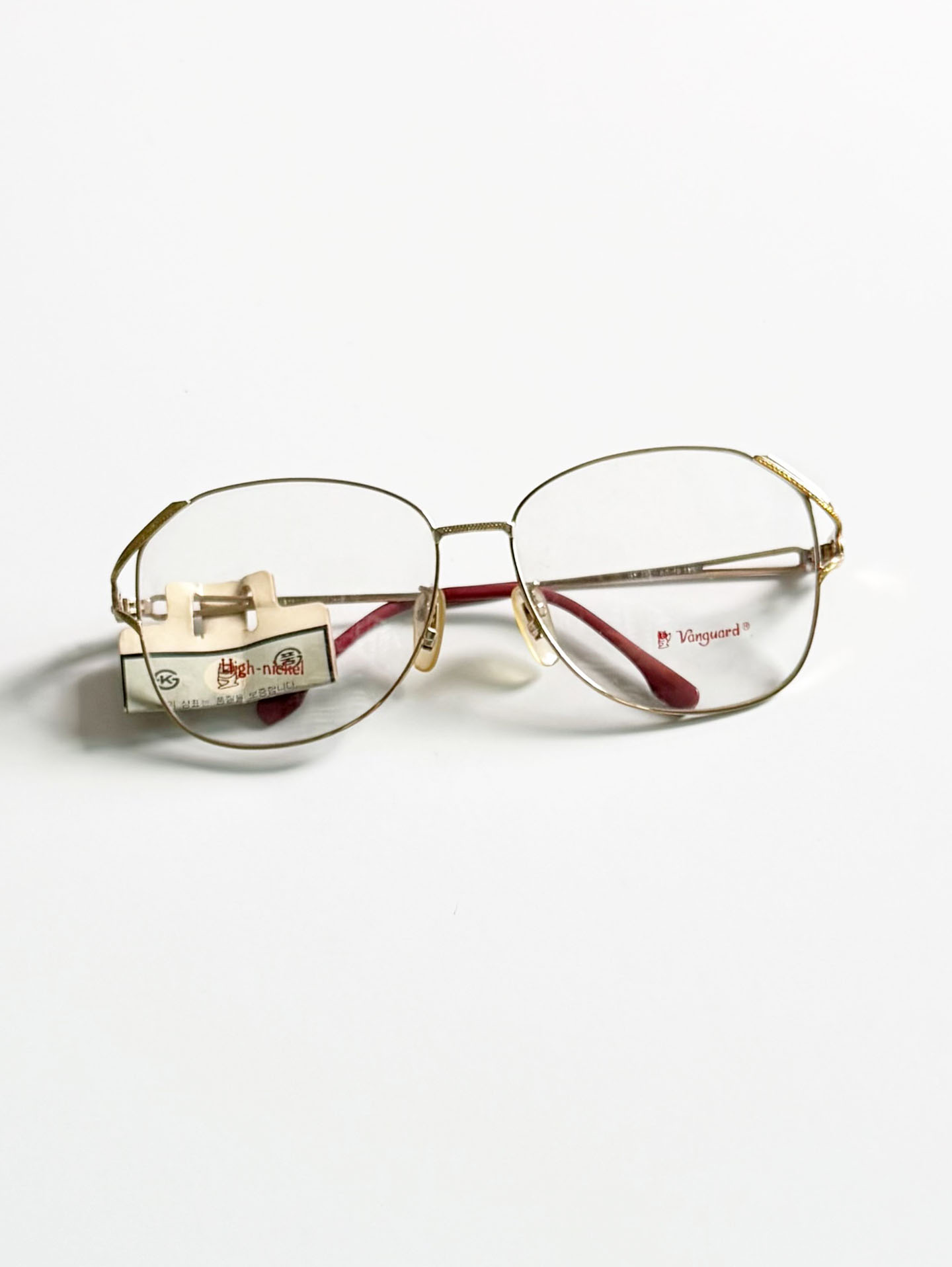 80's Vanguard Gold Geometric Metal Frame Glasses