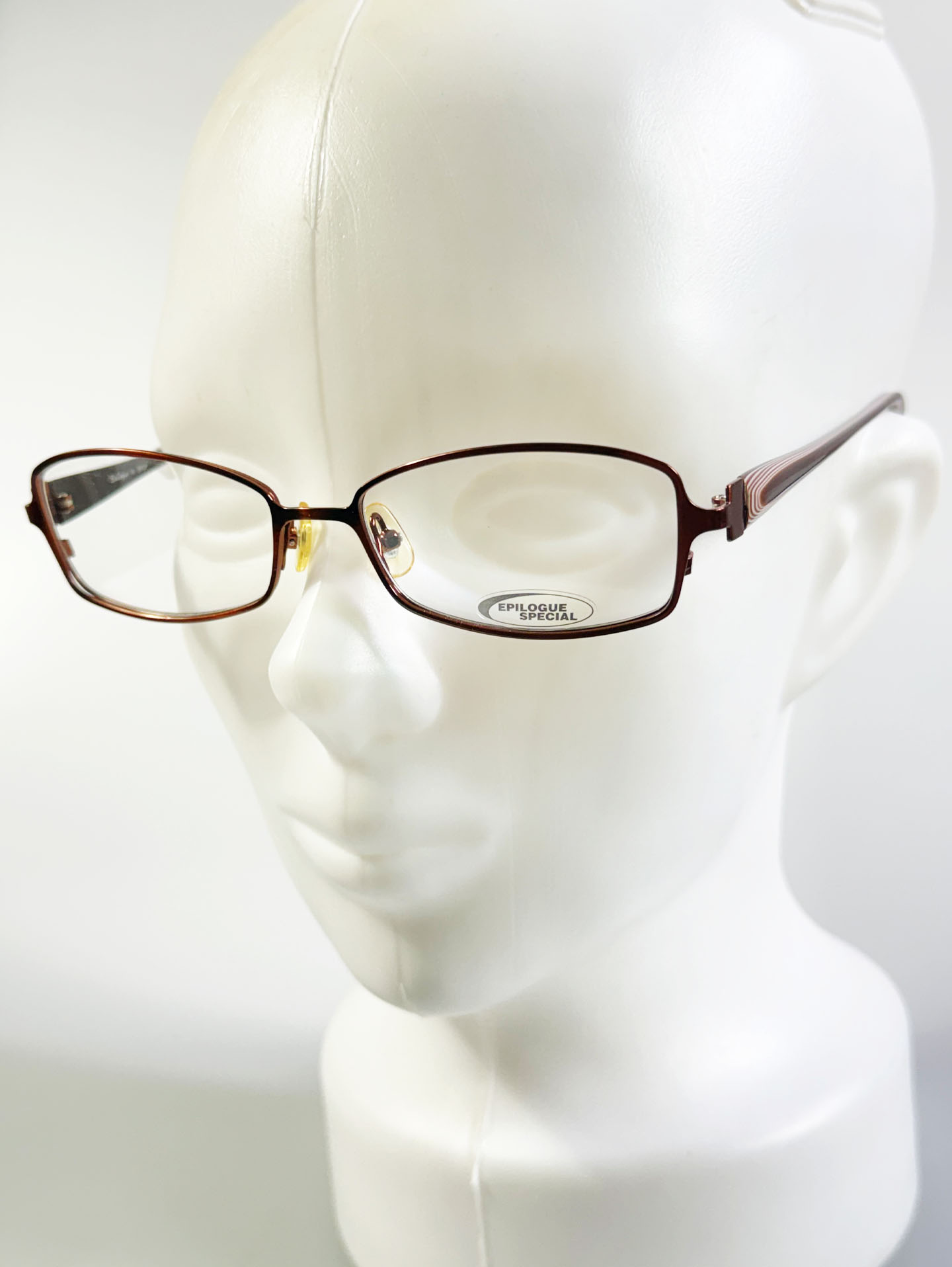 EPILOGUE Brown Slim Square Metal Glasses