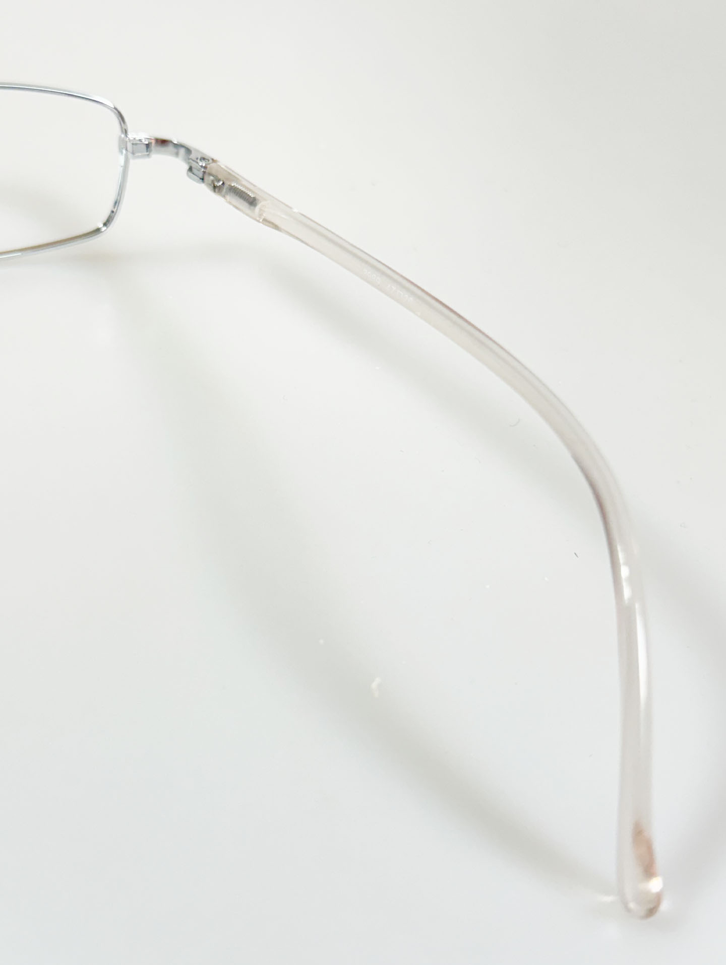 Silver Slim Square Metal Frame Glasses
