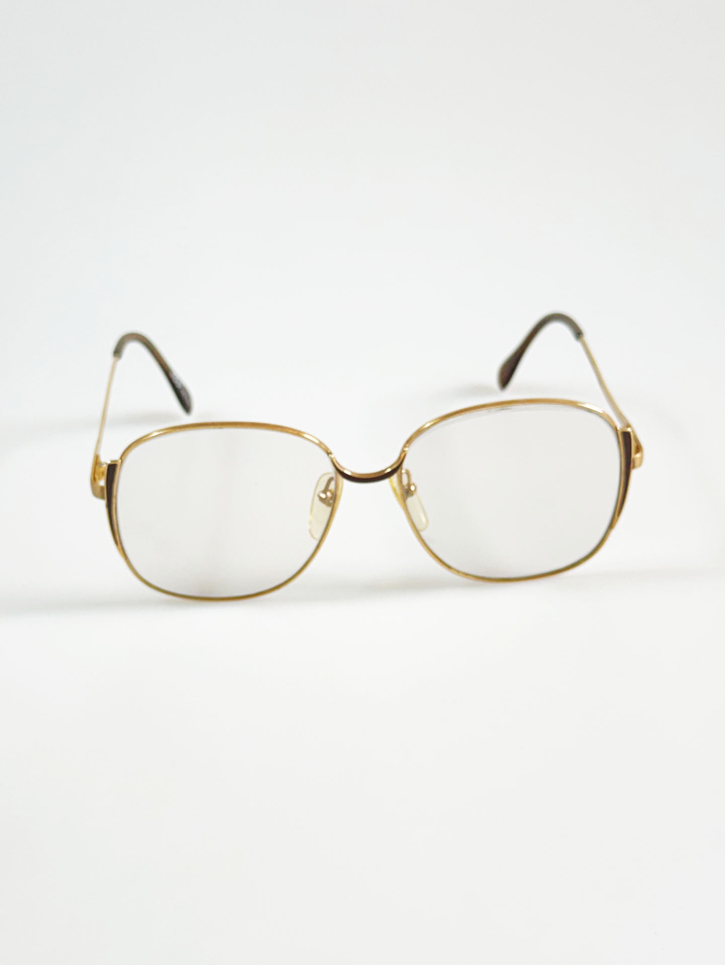 80's HOC Gold Oversized Soft Square Metal Frame Glasses