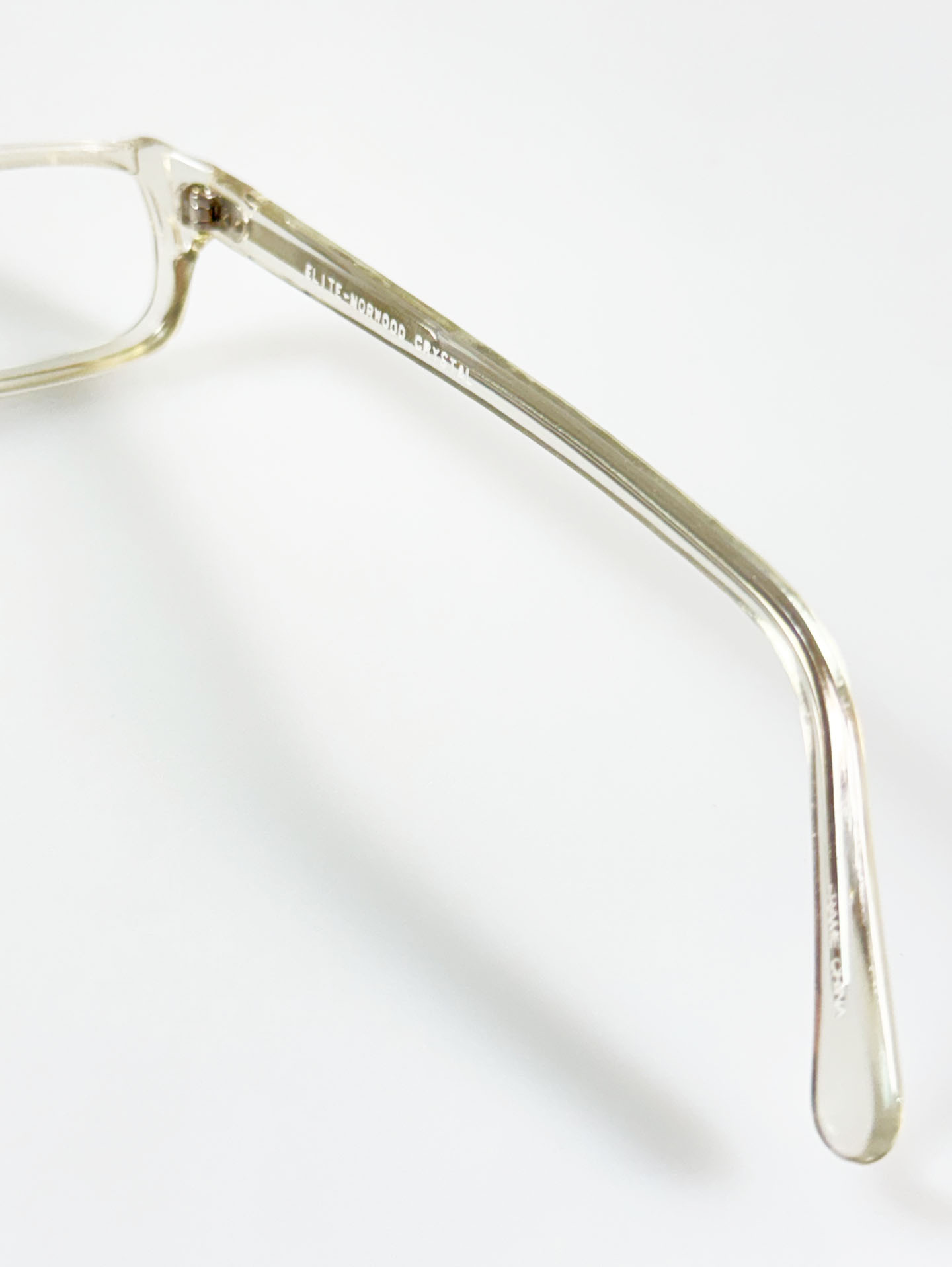 90's ELITE Clear Square Horn-Rim Glasses