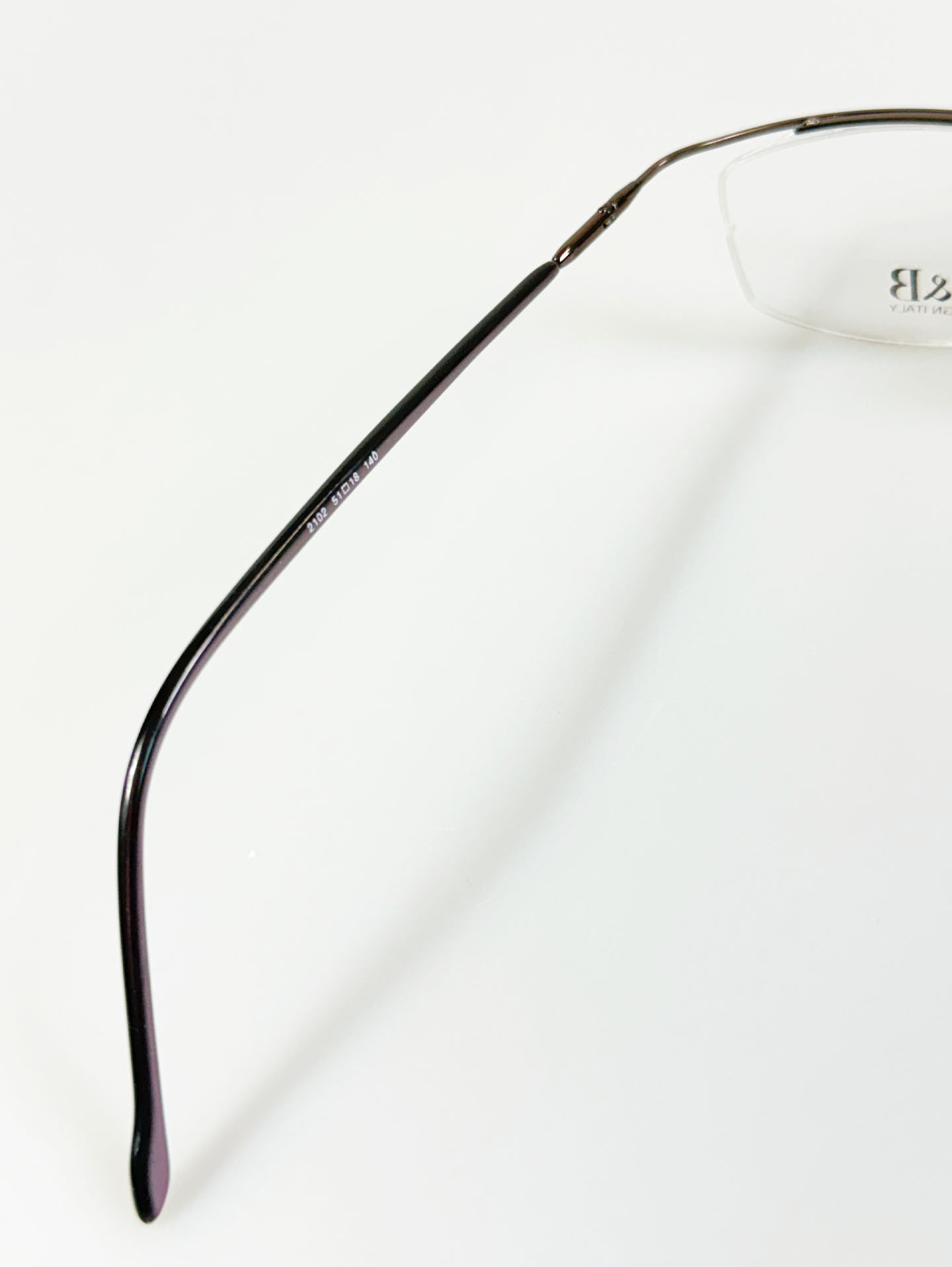 R&B Eyewear Half-Rim Square Metal Frame Glasses