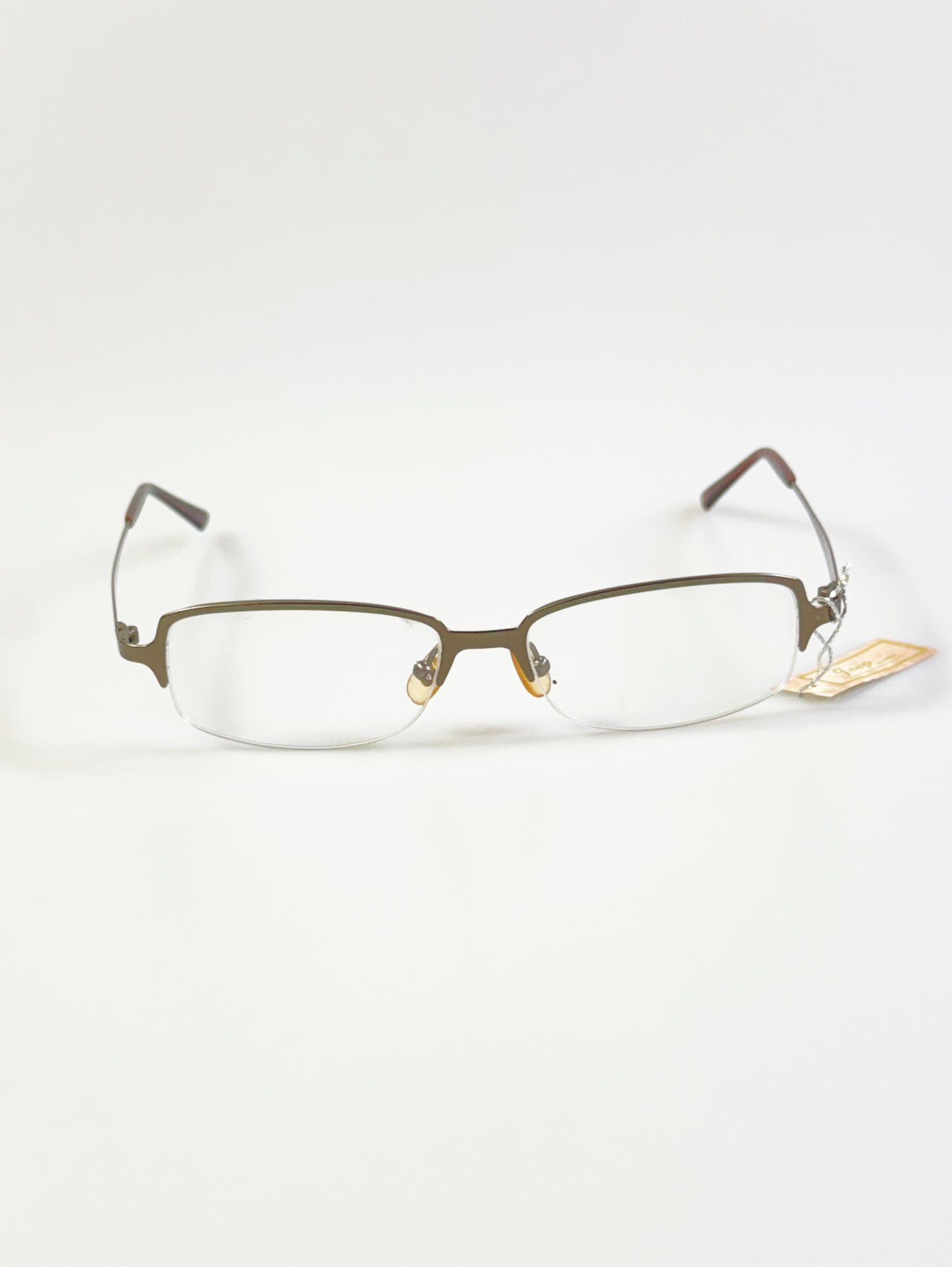 JEEP Bronze Half-Rim Square Metal Frame Glasses