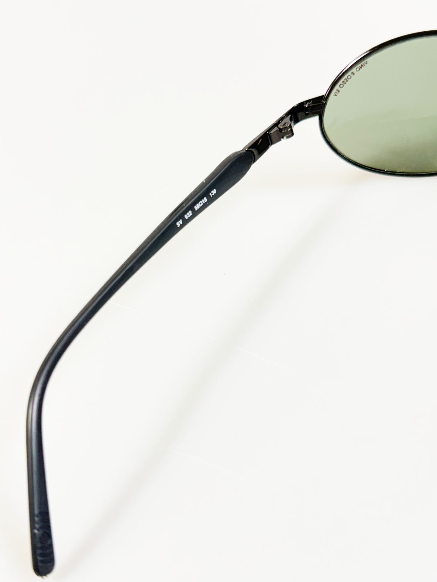 90's VINO ROSSO Black Metal Slim Oval Sunglasses