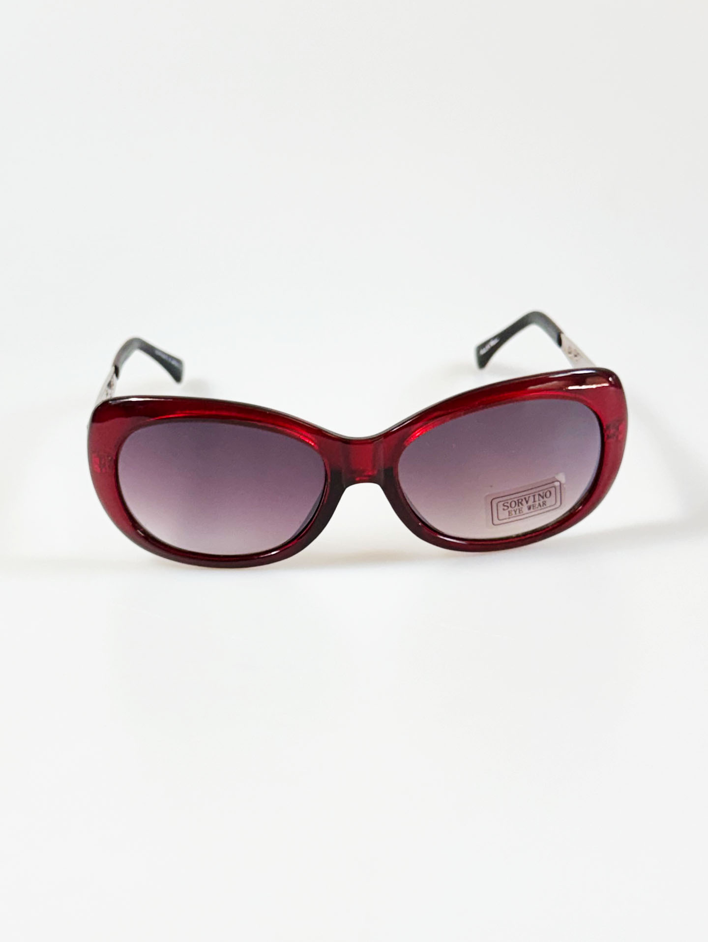 SORVINO Burgundy Oversized Oval Tint Sunglasses
