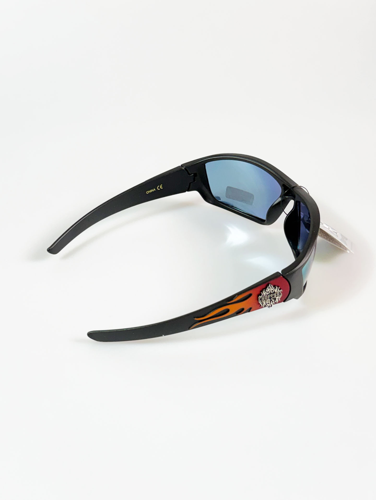 CHOPPERS Wraparound Matte Black Square Frame Sunglasses